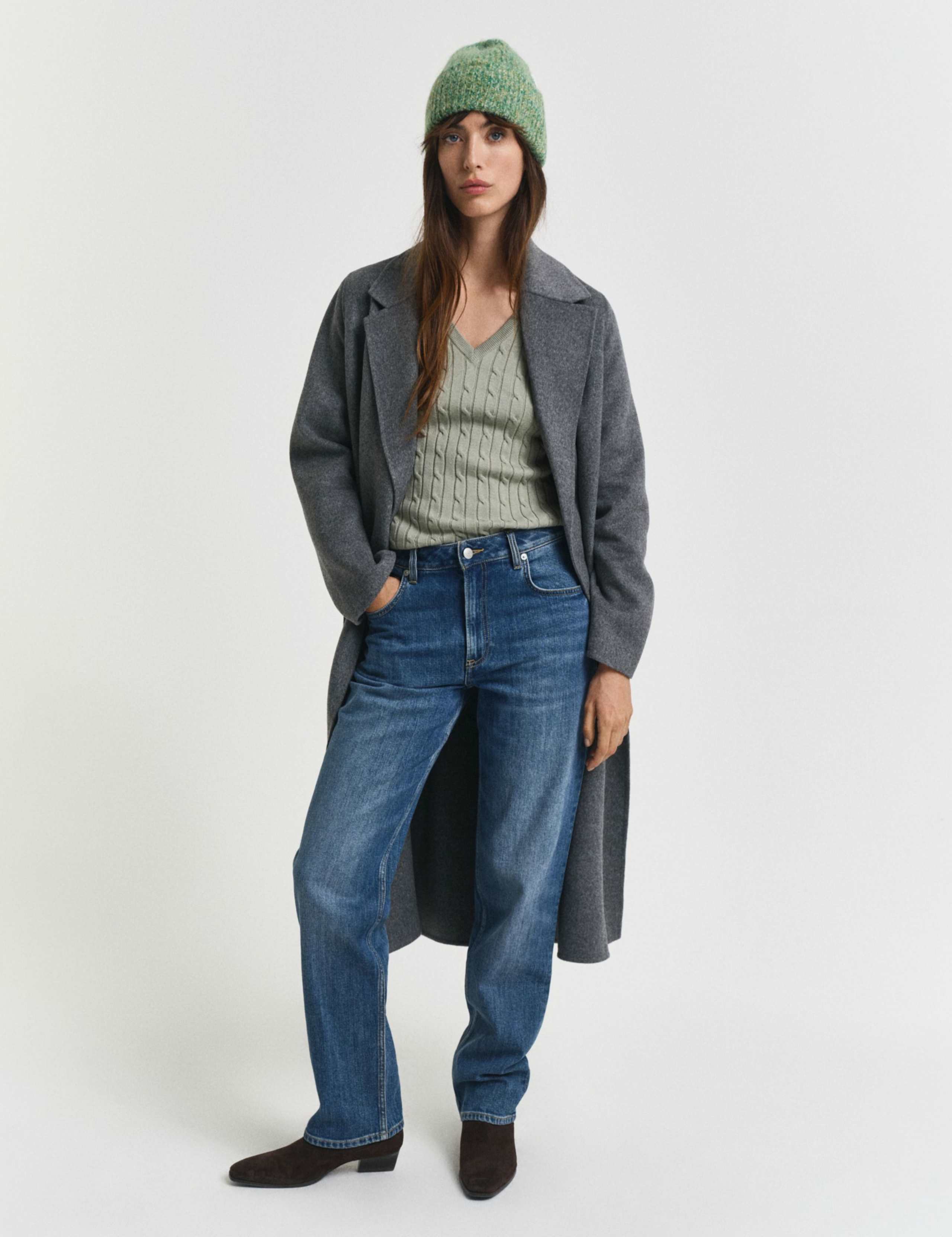 Cotton Rich Cable Knit V-Neck Jumper 2 of 4