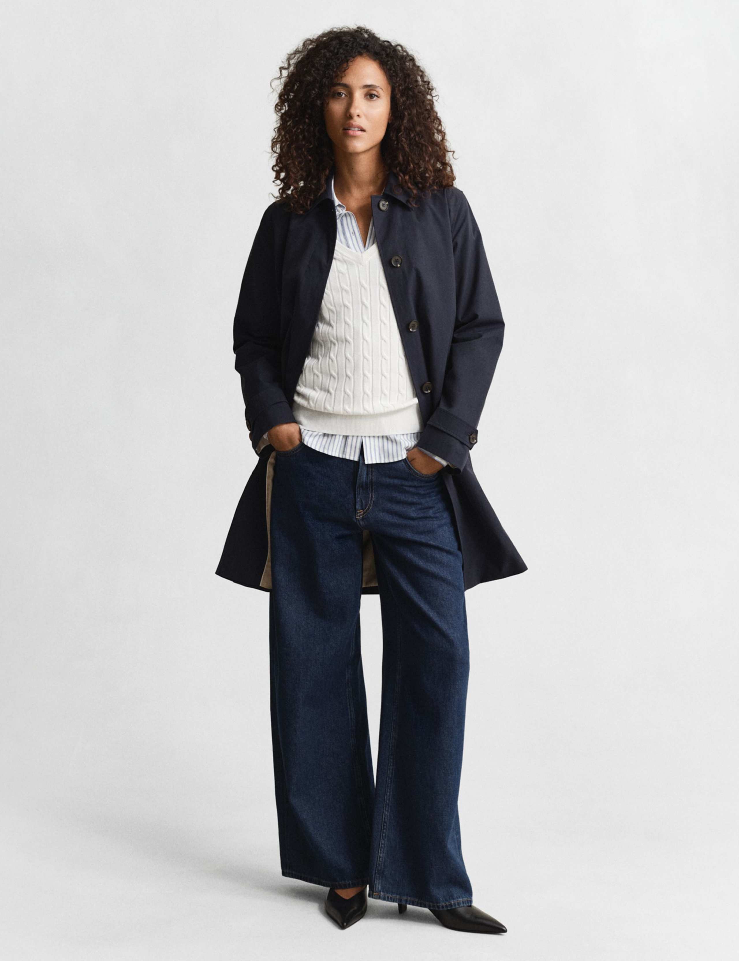 Cotton Rich Cable Knit V-Neck Jumper 2 of 4