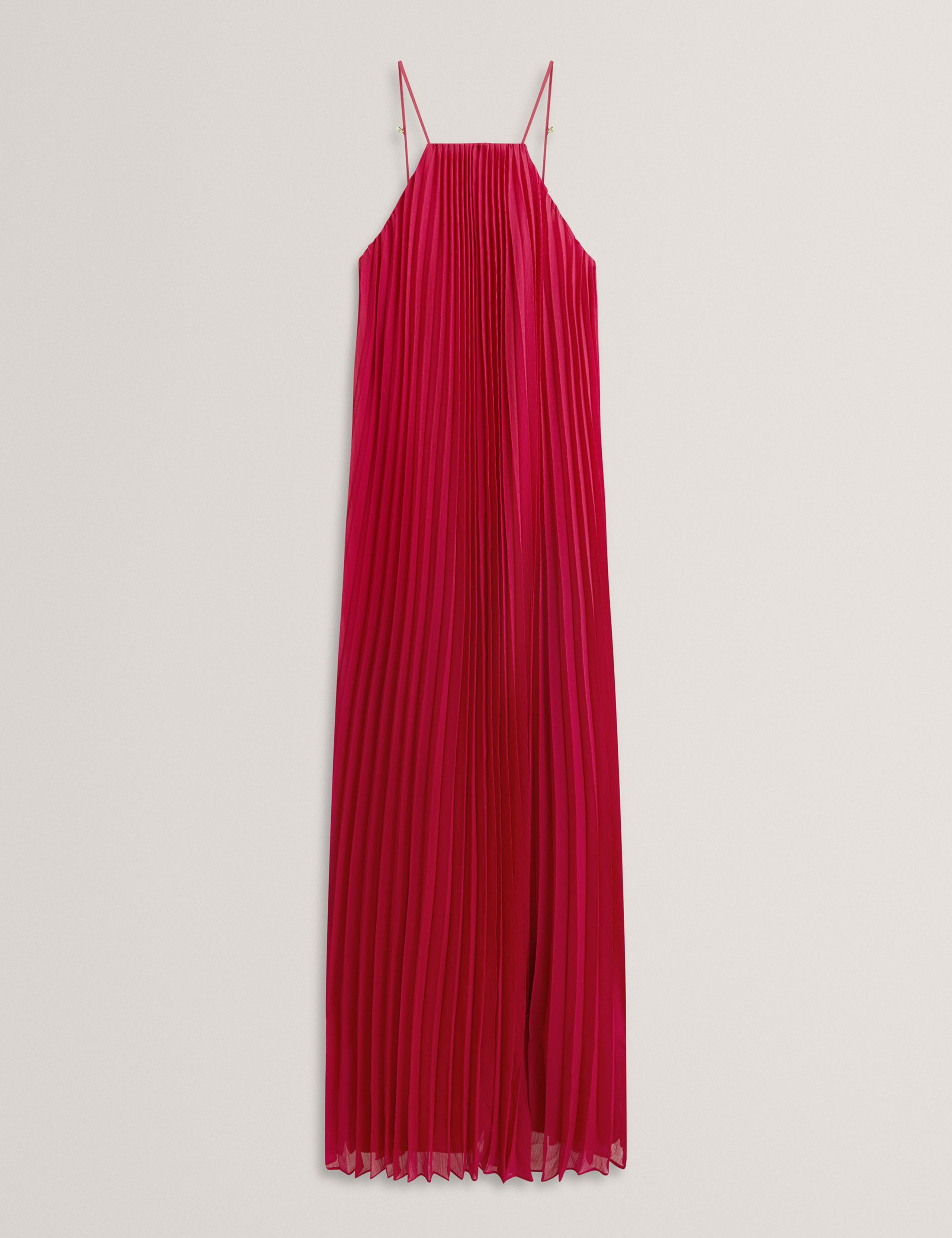 Pleated Halter Neck Maxi Waisted Dress 2 of 7