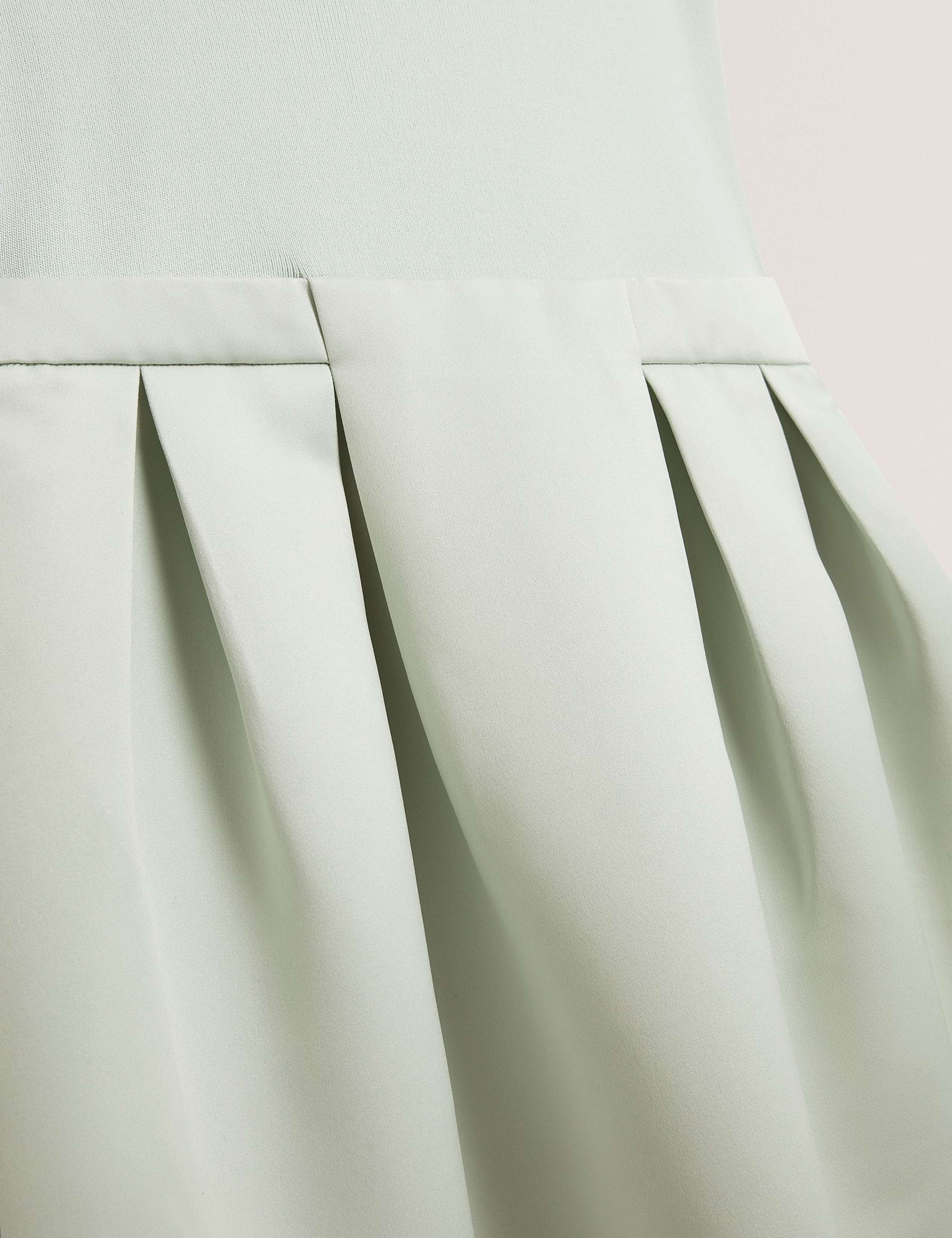 V-Neck Pleated Skirt Midi Dress 6 of 7