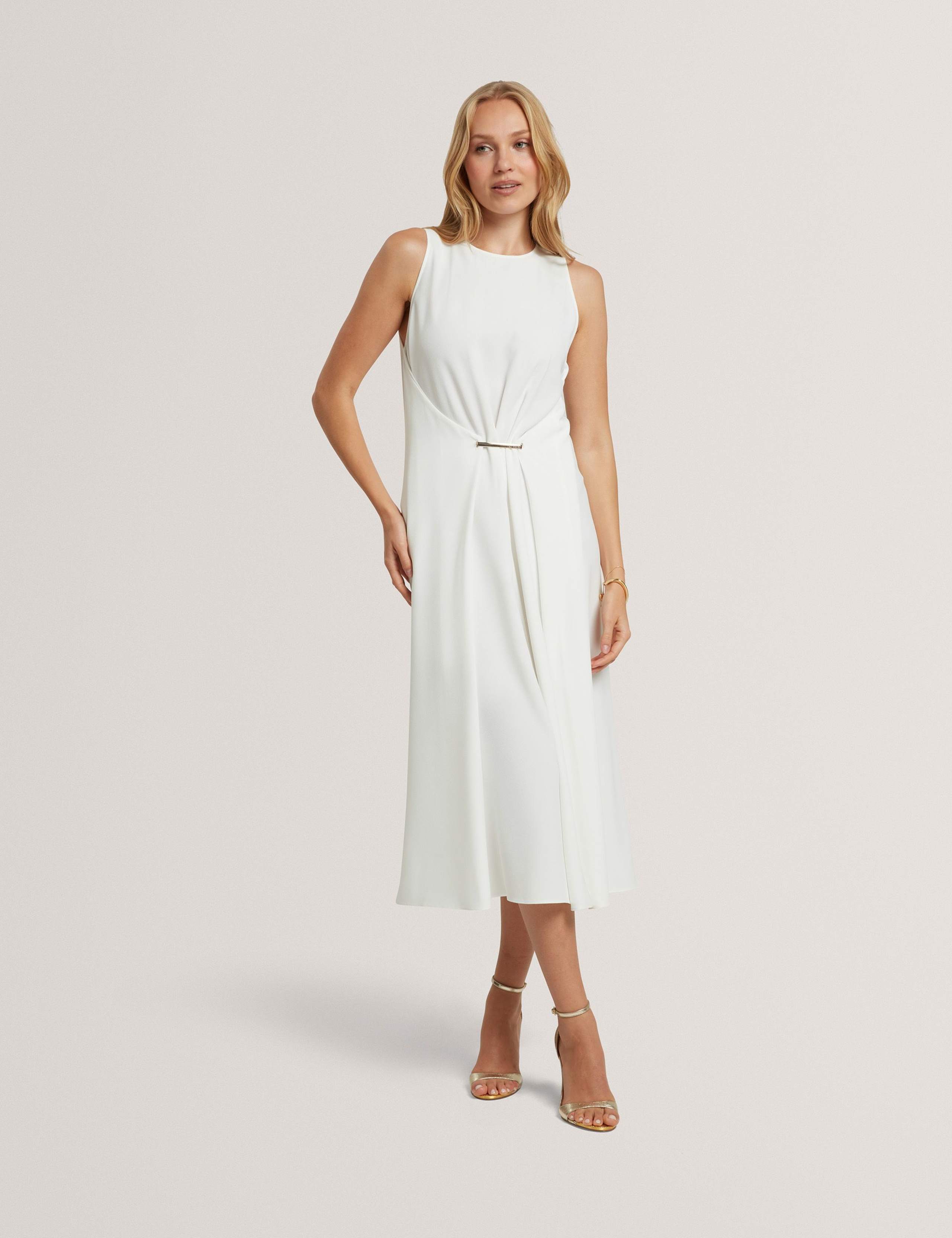 High Neck Bar Detail Midi Dress 1 of 7