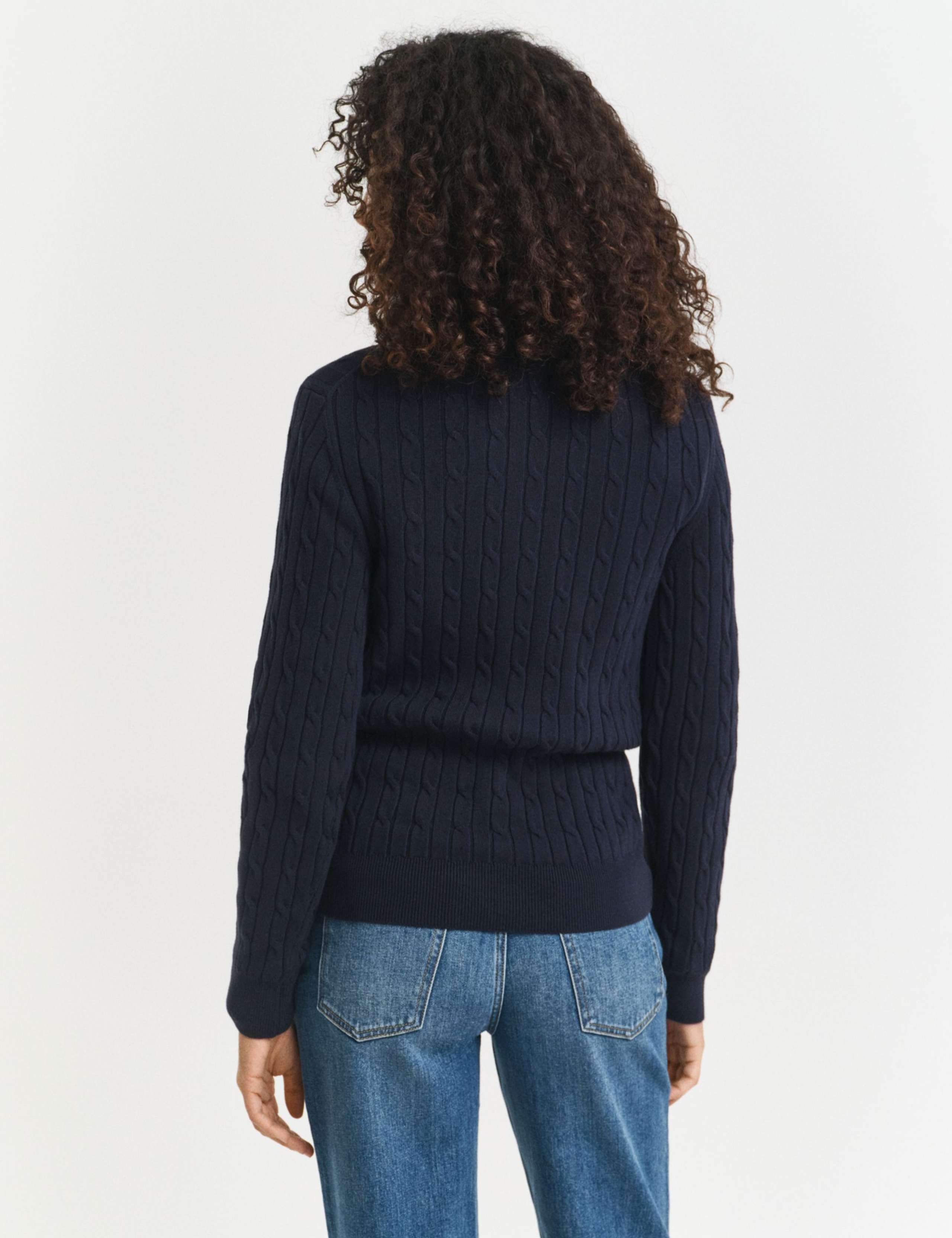 Cotton Rich Cable Knit Half Zip Jumper 4 of 4