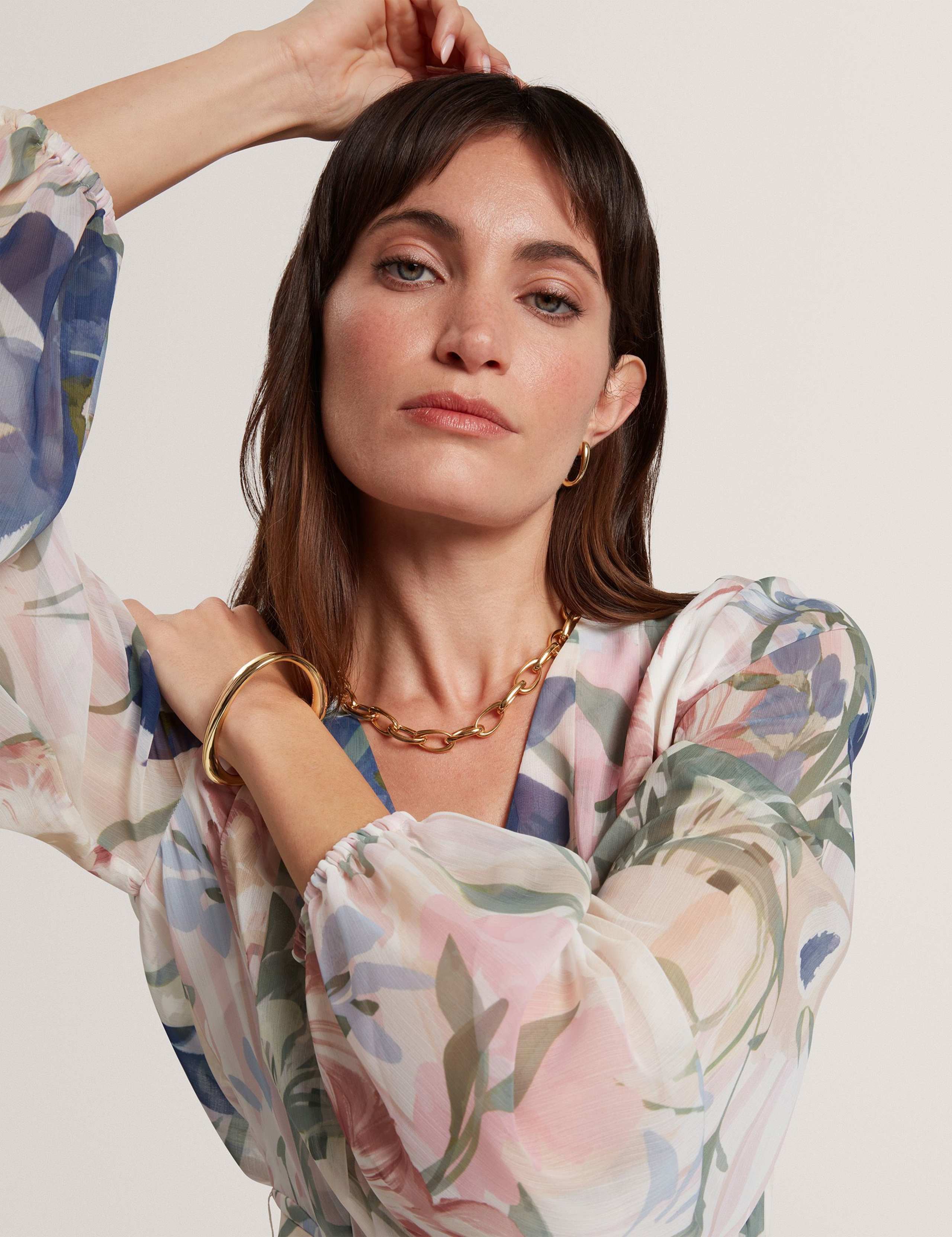 Floral Tie Waist Pleated Mini Smock Dress 6 of 7