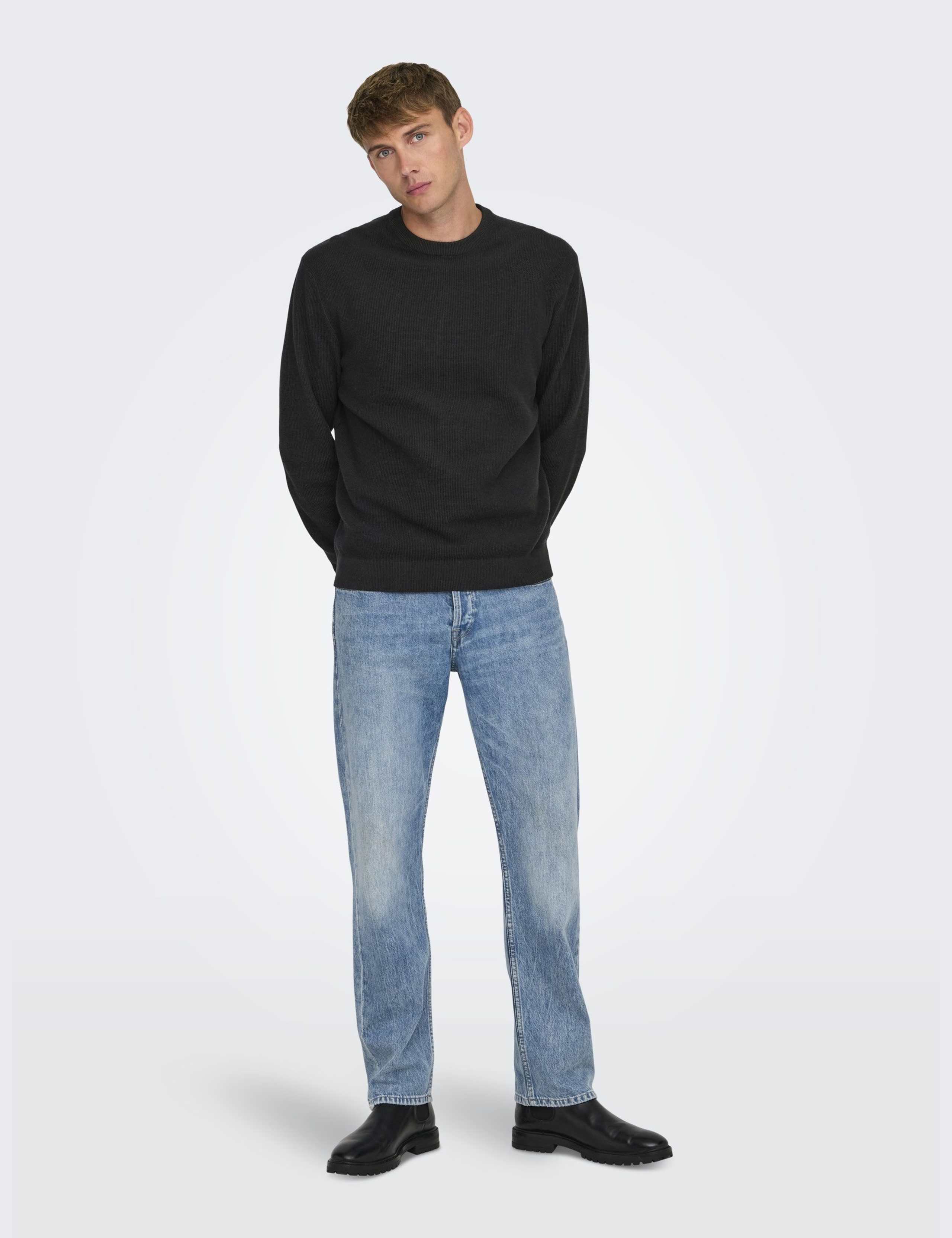 Pure Cotton Waffle Knitted Long Sleeve Top 5 of 7