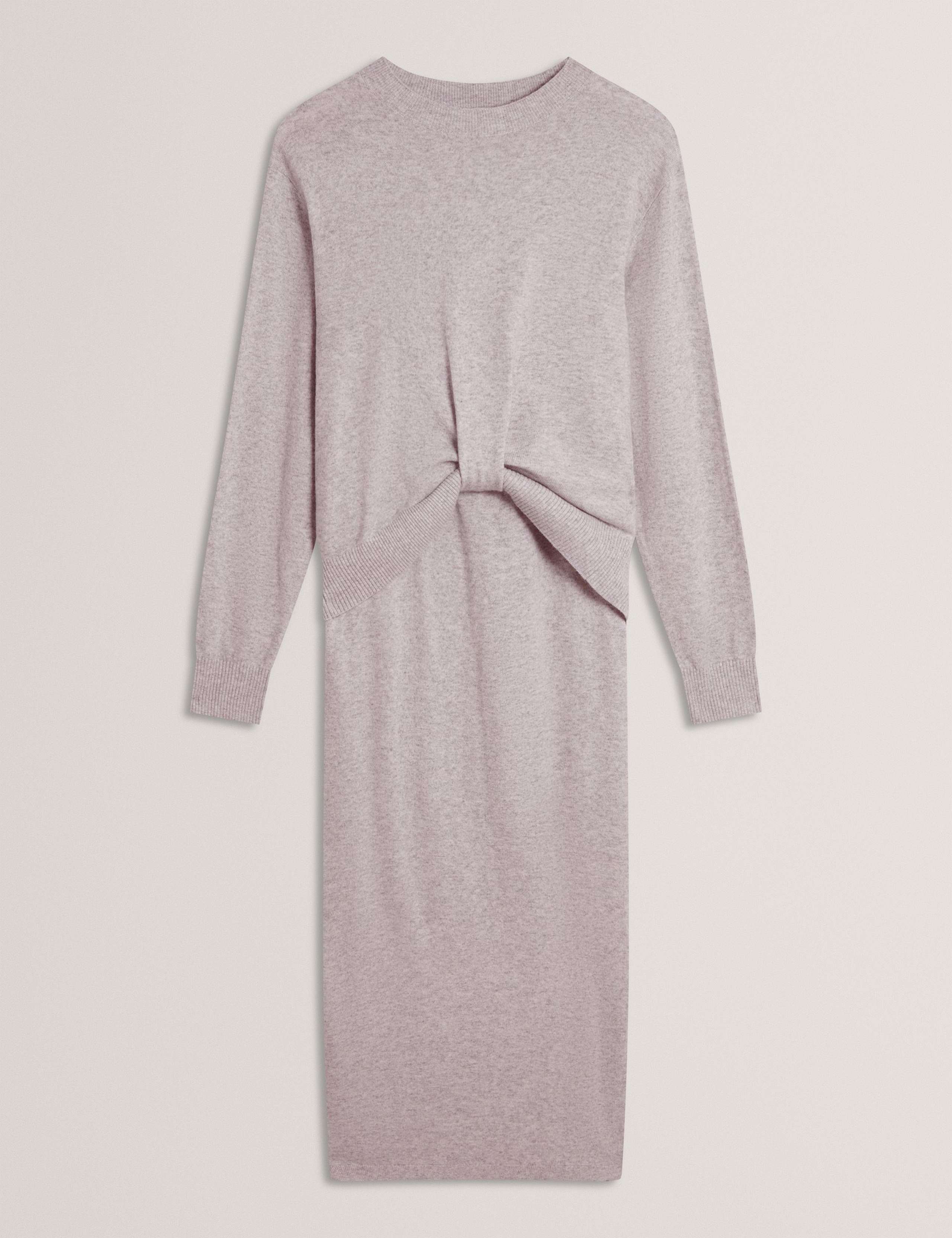 Wool Blend Twist Front Midaxi Jumper Dress 2 of 7
