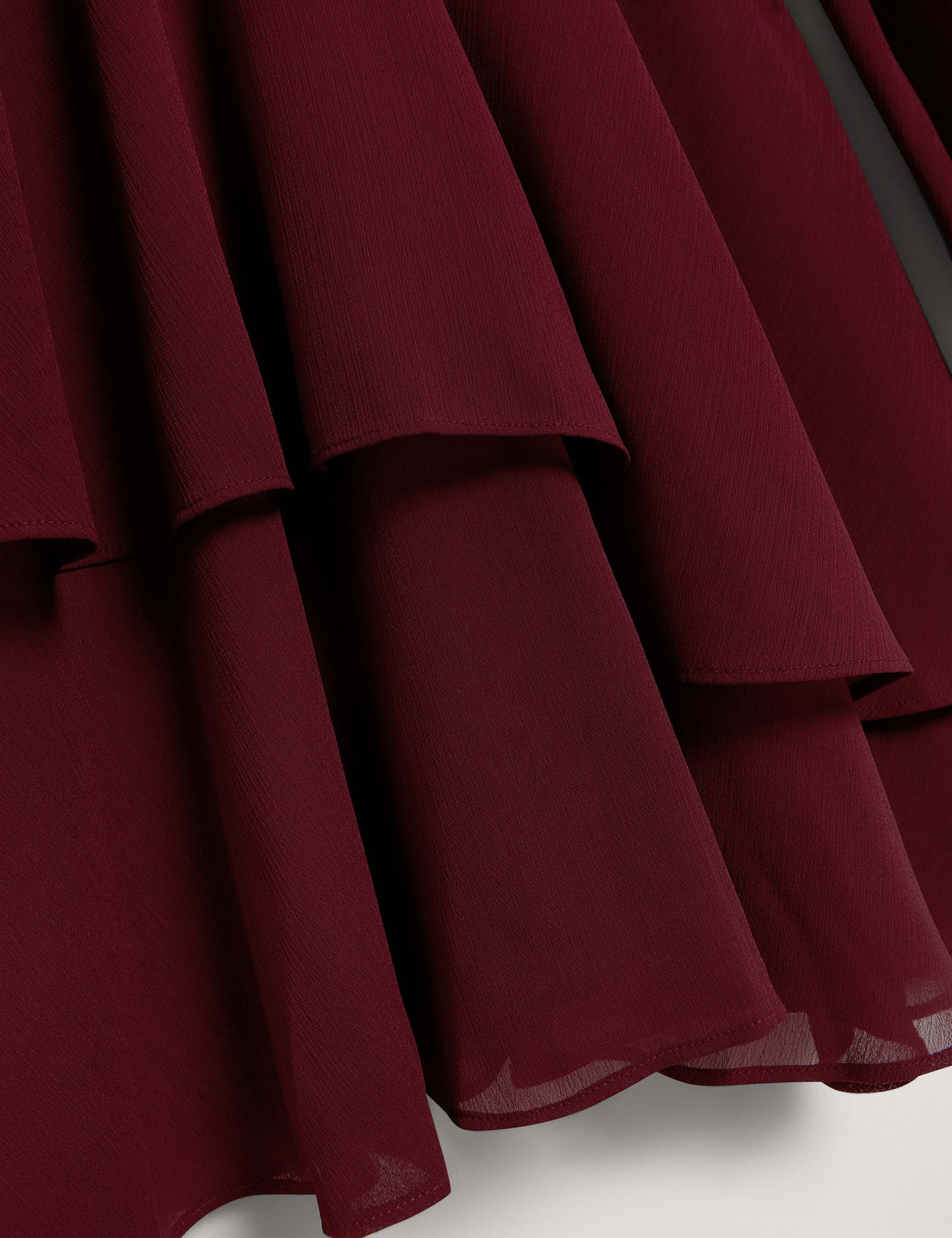 High Neck Gathered Mini Tiered Dress 6 of 7