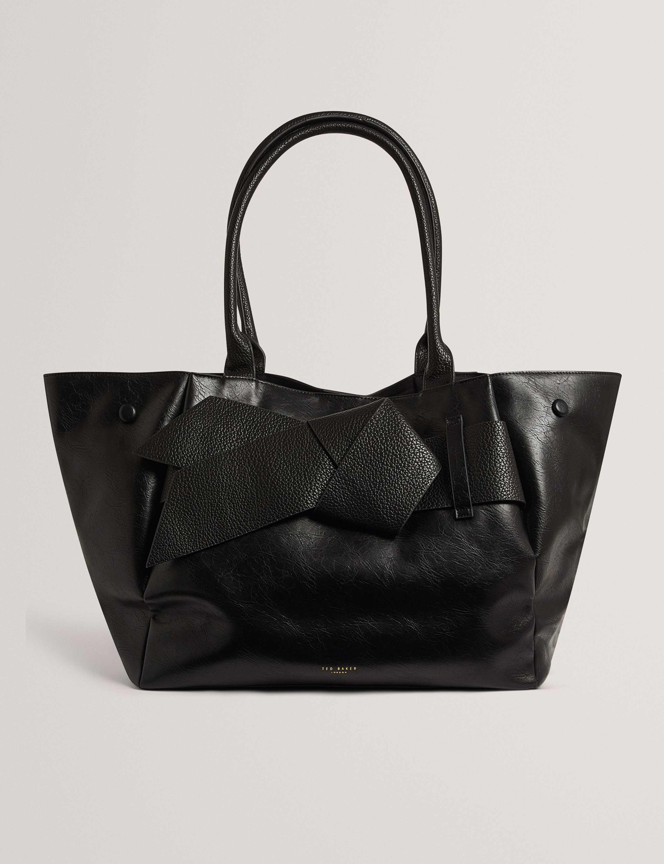 Faux Leather Knot Bow Tote Bag 1 of 5