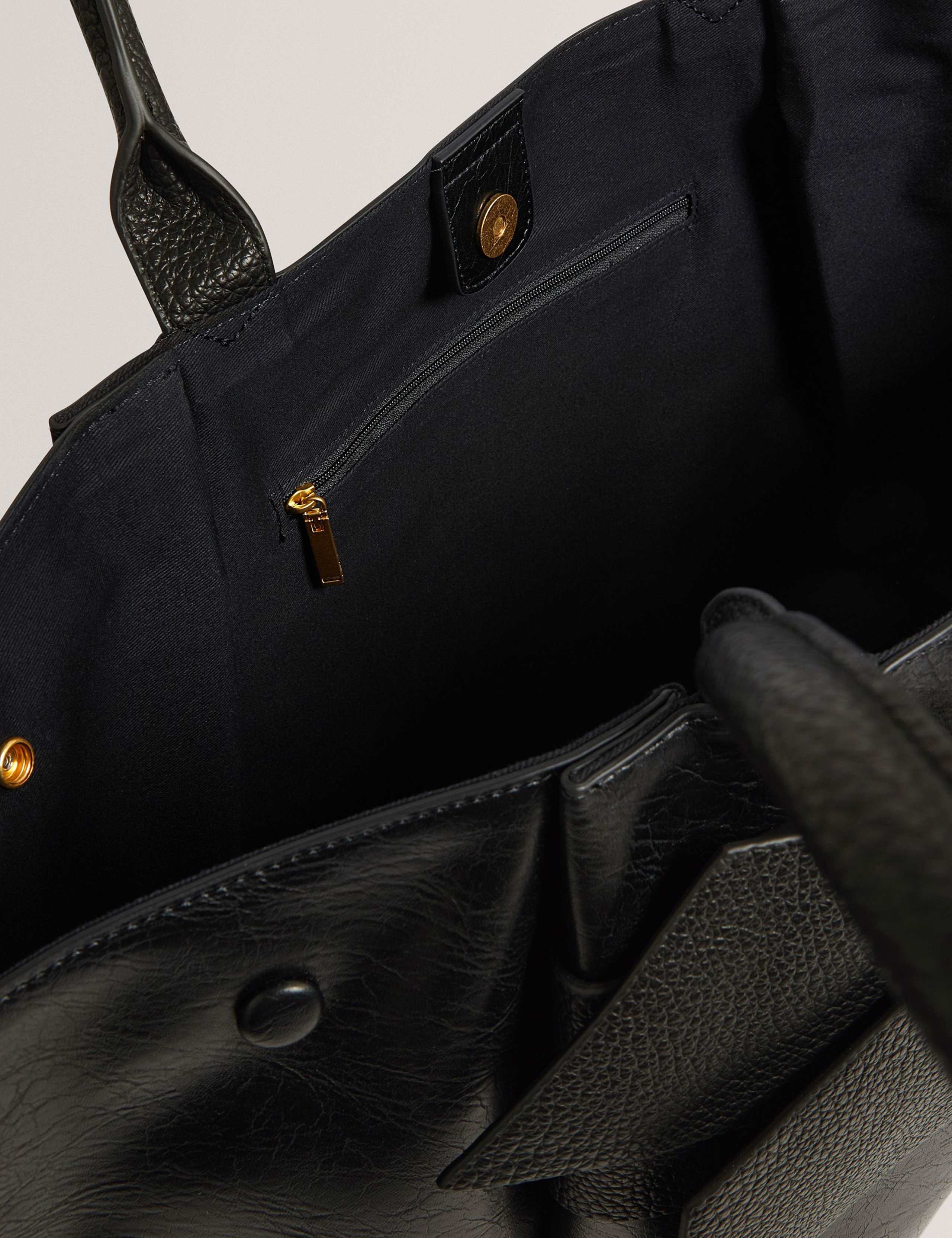 Faux Leather Knot Bow Tote Bag 4 of 5