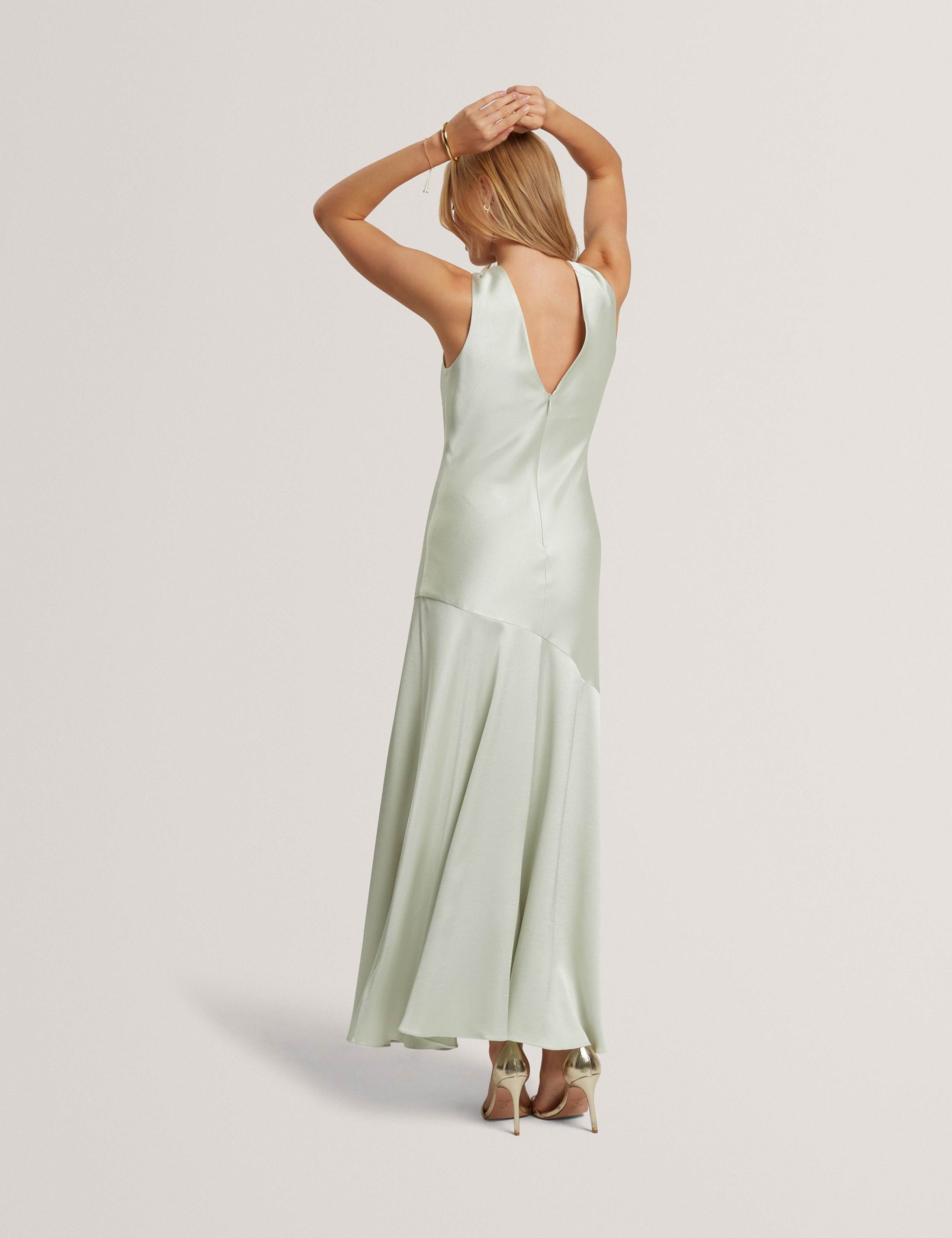 V-Neck Diagonal Seam Maxi Slip Dress 7 of 7