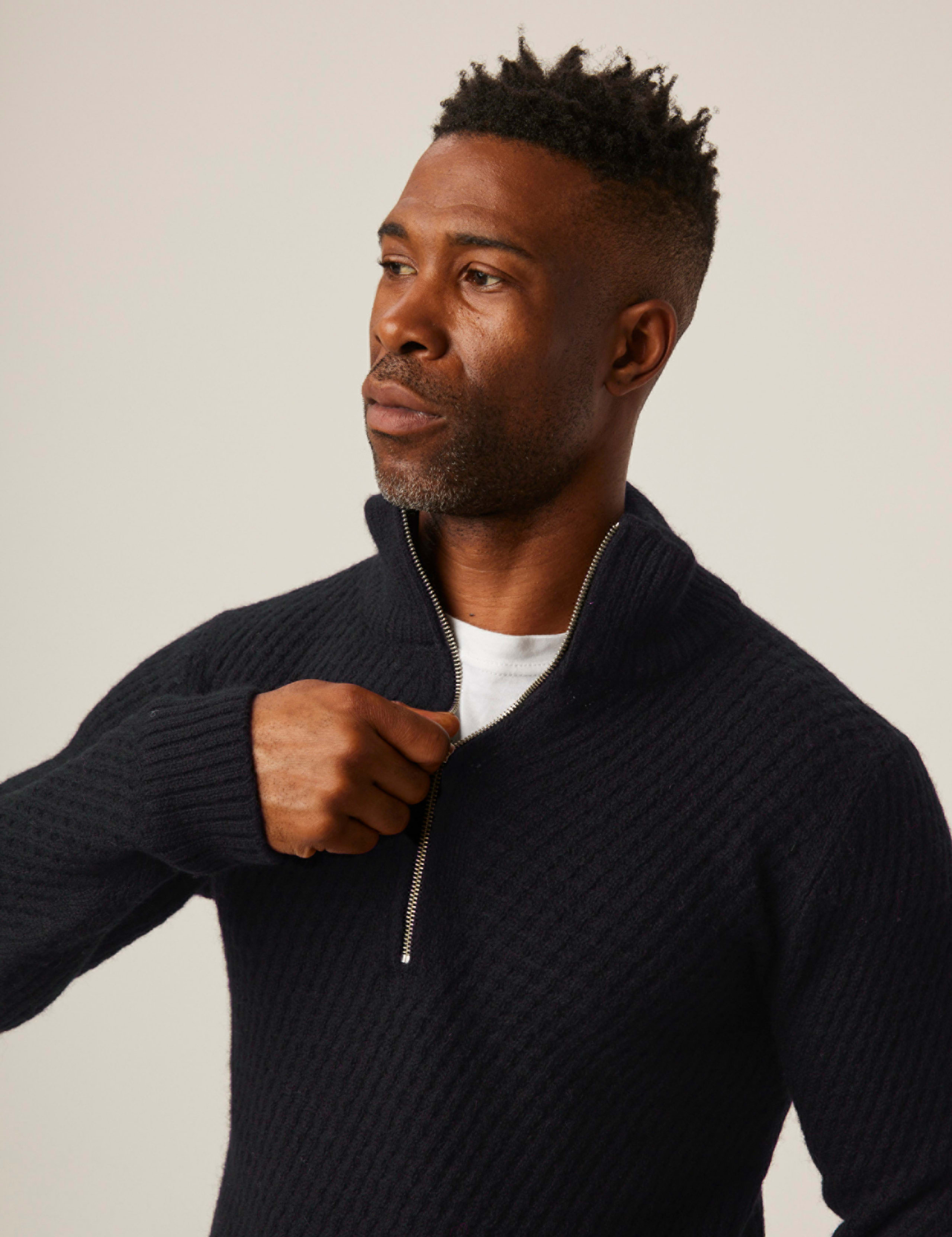 Pure Merino Wool Ribbed Half Zip Jumper 4 of 6