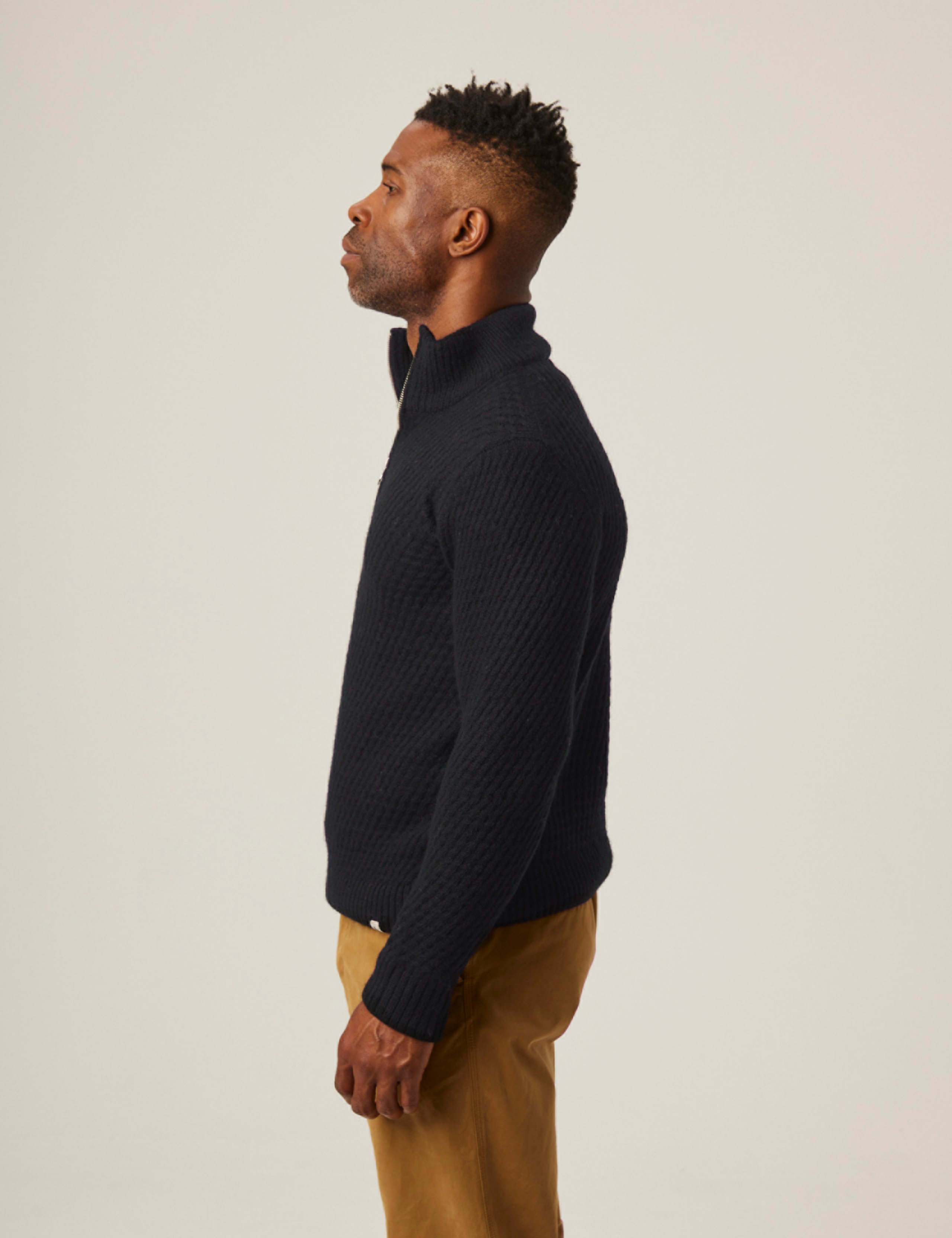 Pure Merino Wool Ribbed Half Zip Jumper 5 of 6