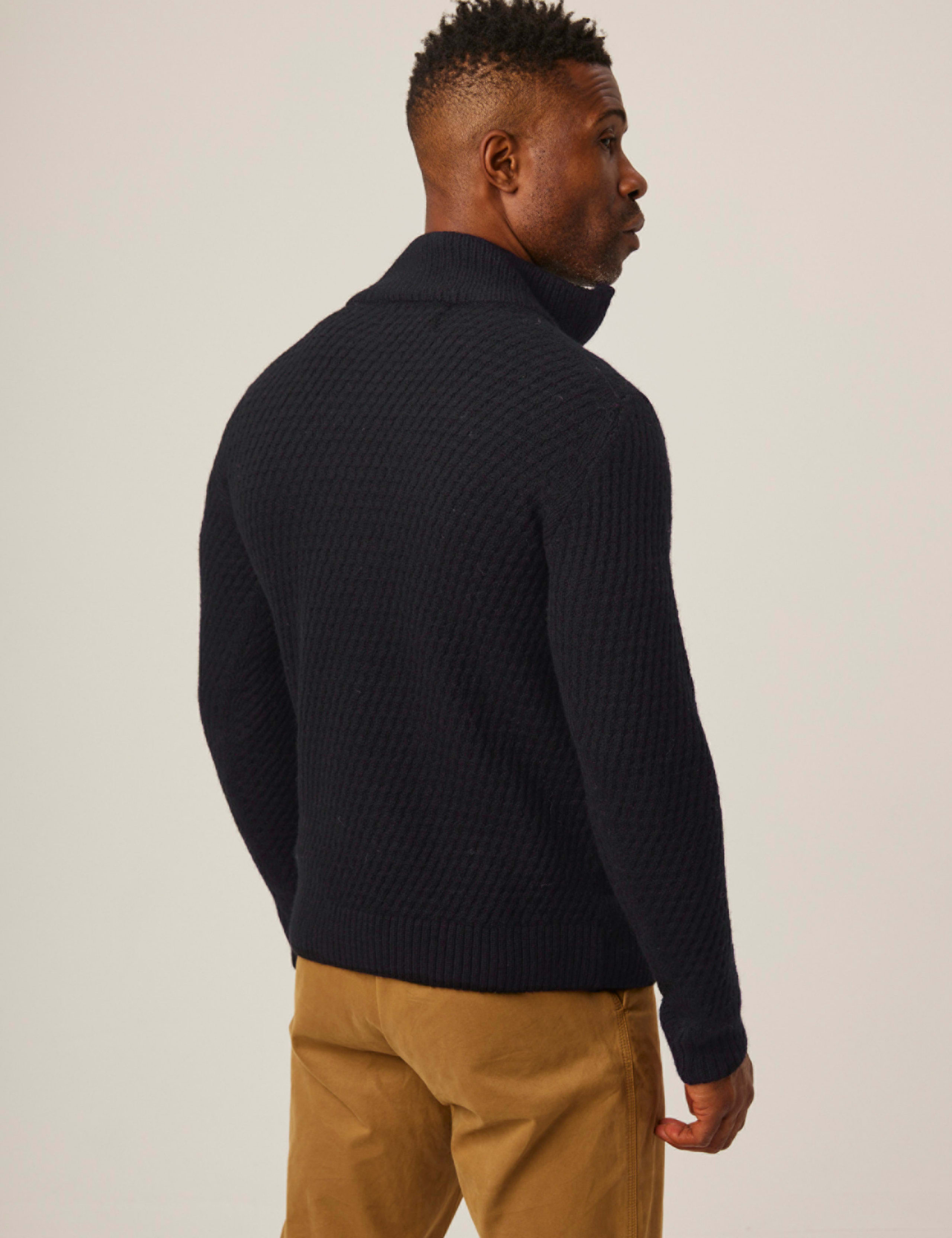 Pure Merino Wool Ribbed Half Zip Jumper 6 of 6