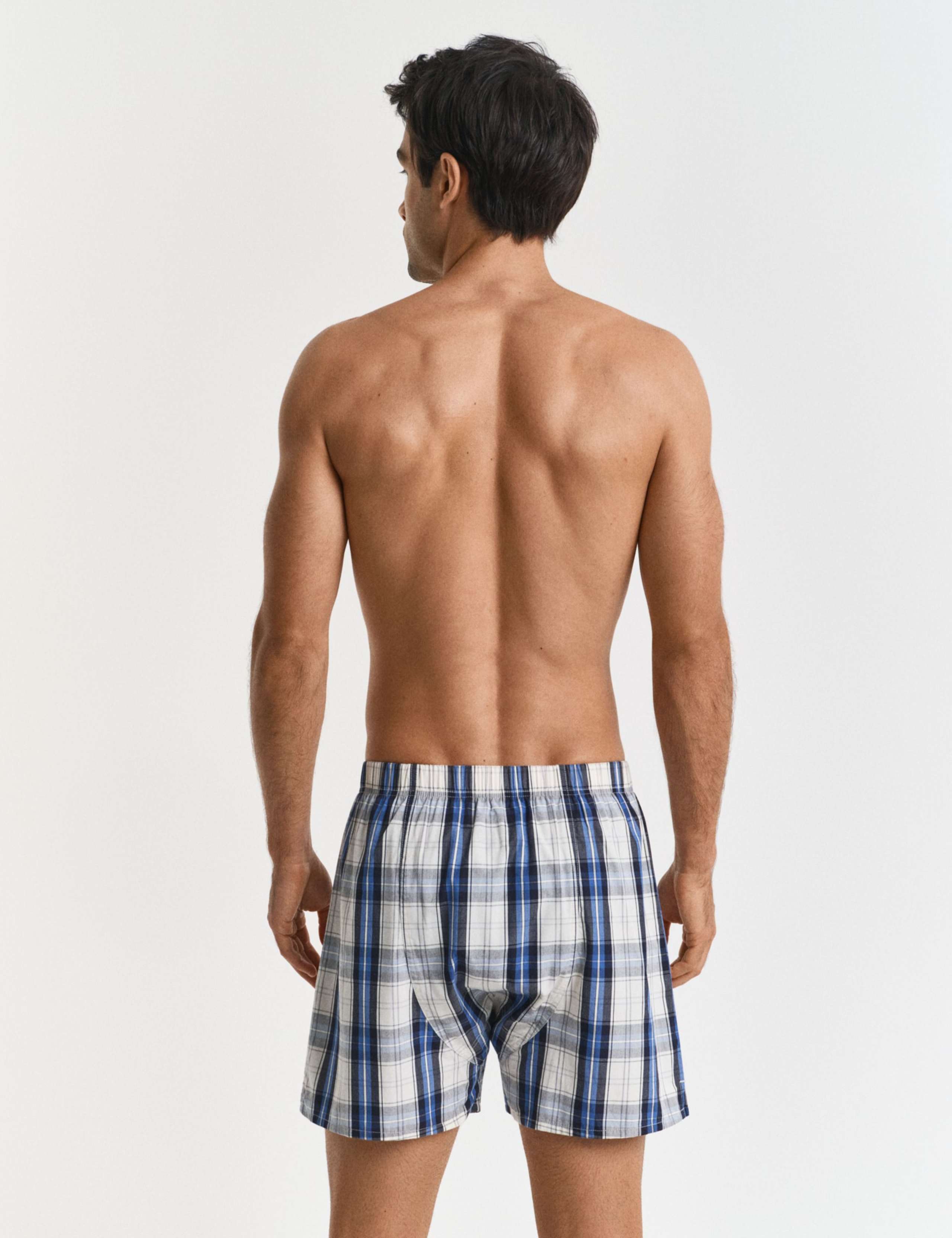 2pk Pure Cotton Checked and Solid Boxers 3 of 3