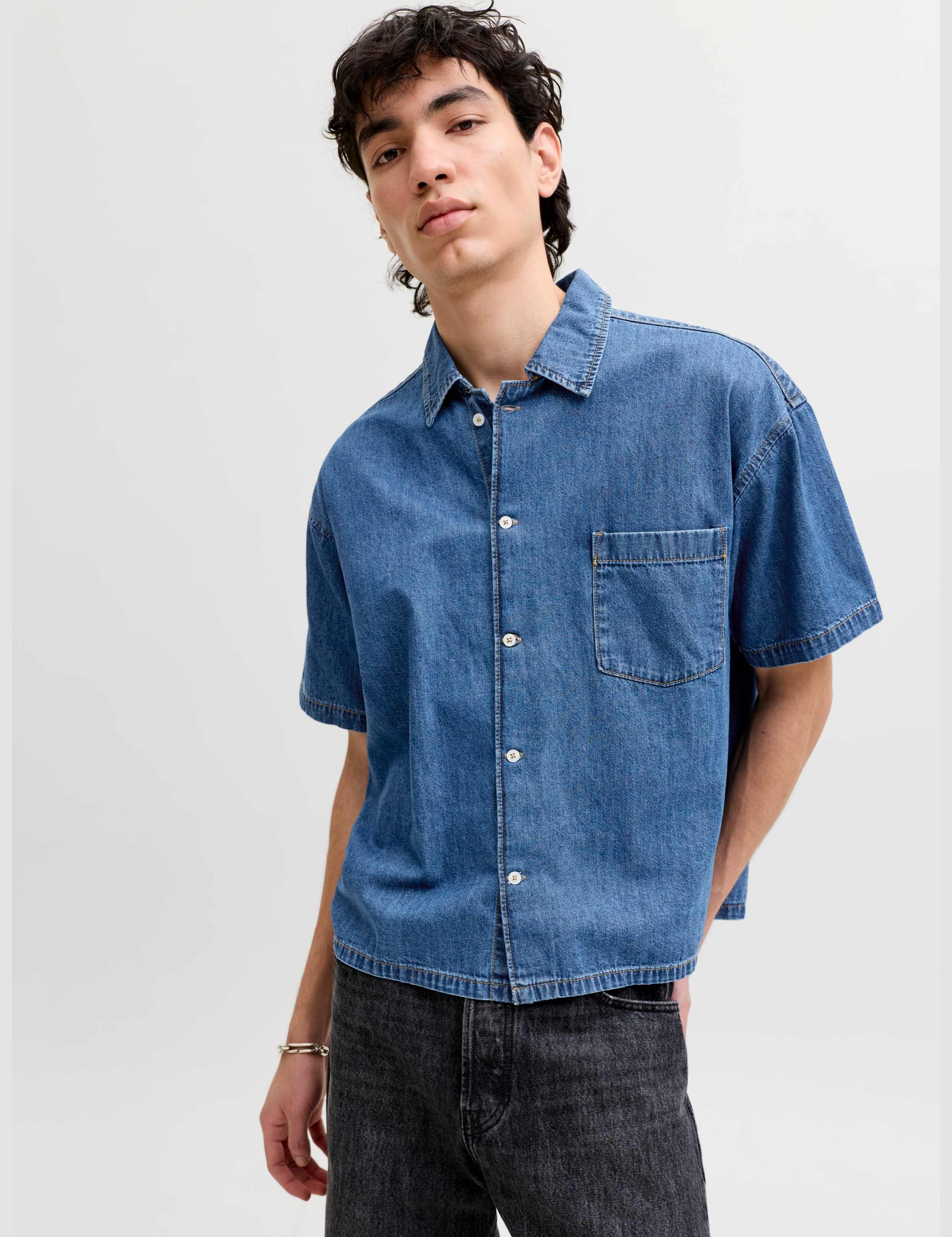 Regular Fit Short Sleeve Denim Shirt 2 of 6