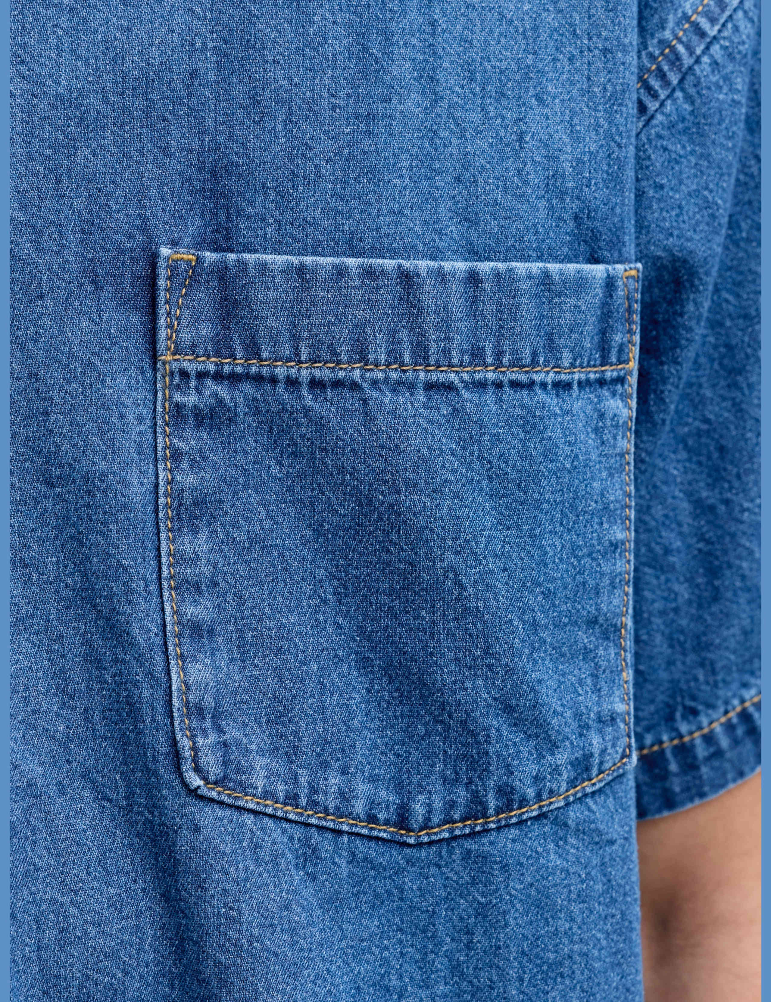 Regular Fit Short Sleeve Denim Shirt 5 of 6