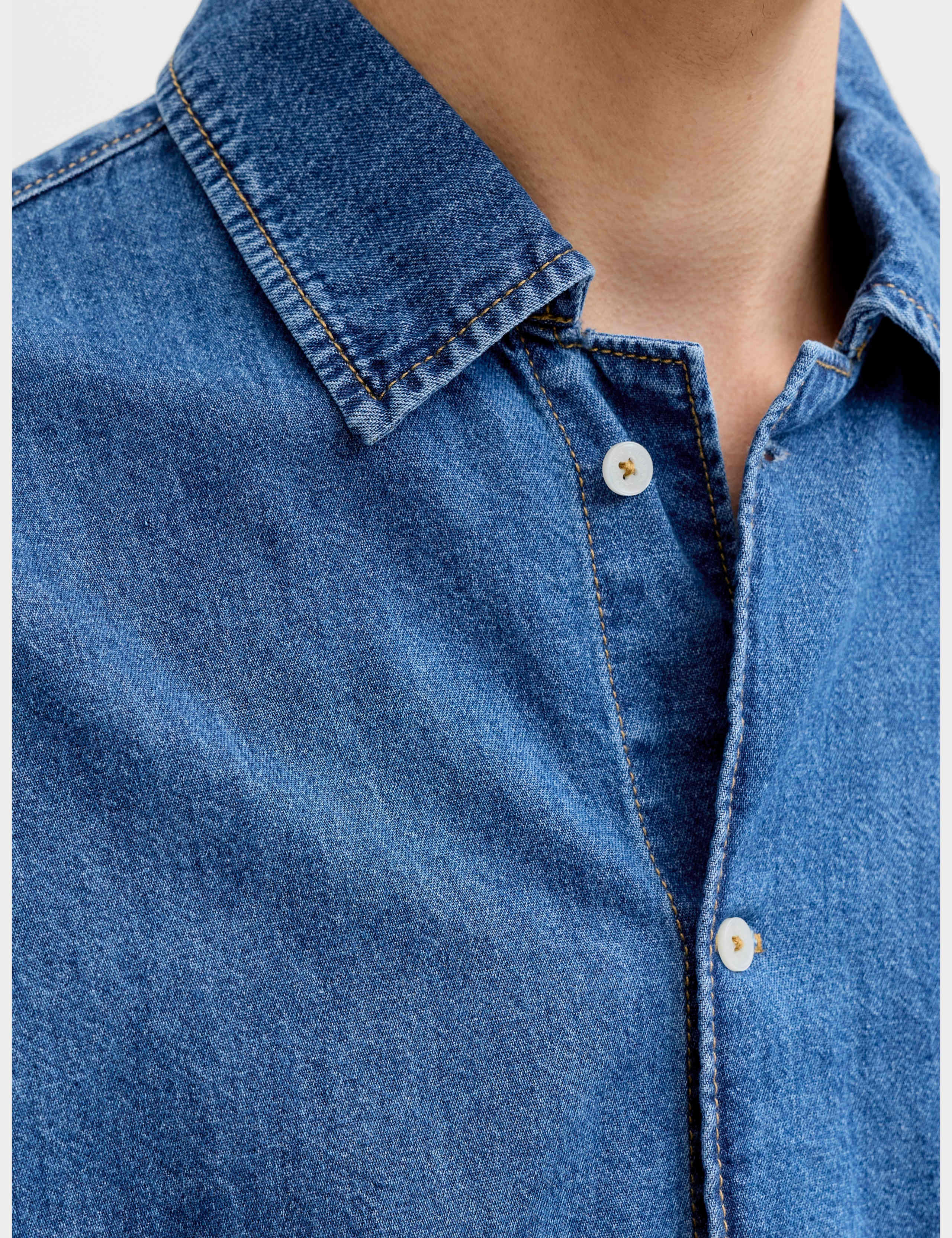 Regular Fit Short Sleeve Denim Shirt 6 of 6