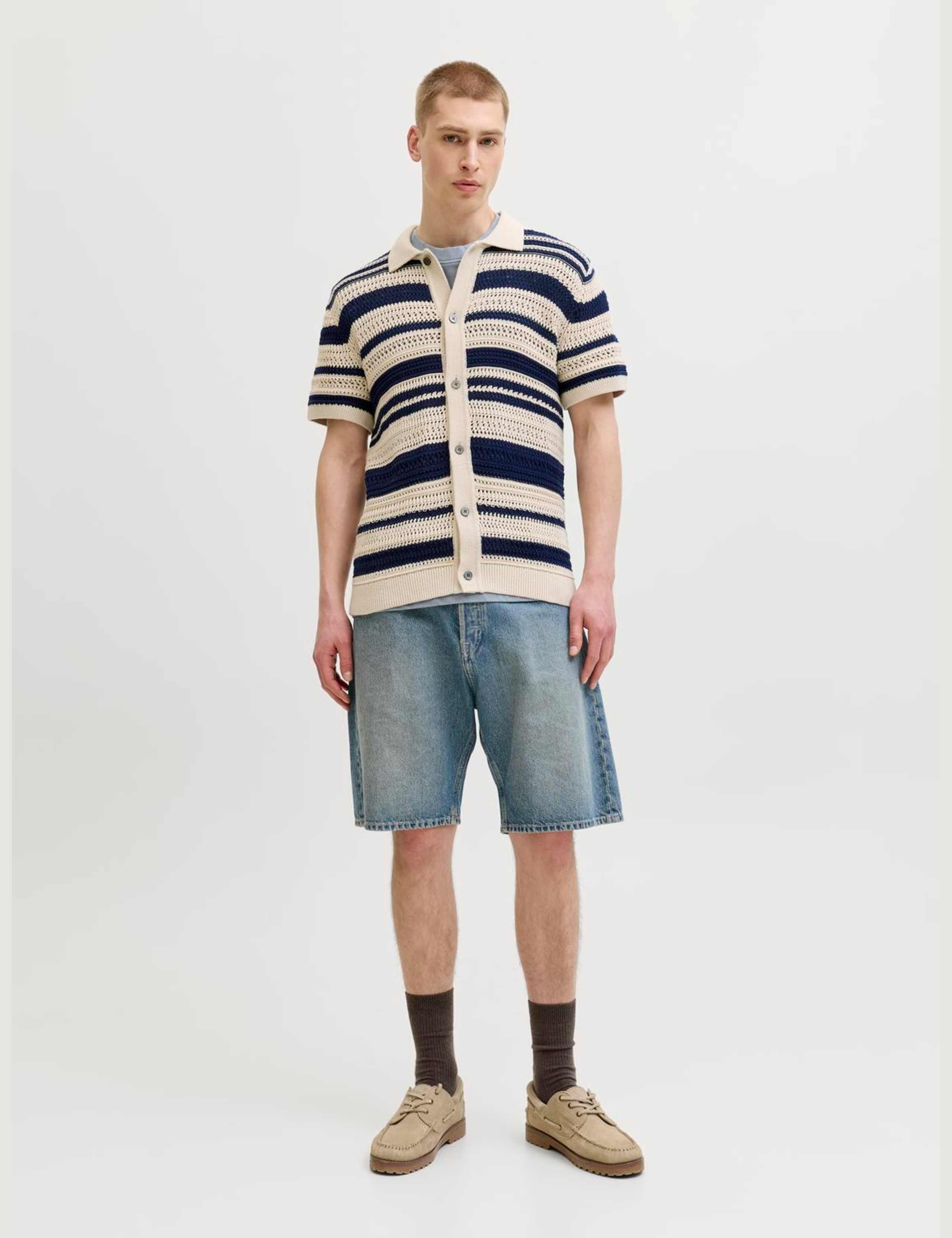 Pure Cotton Striped Short Sleeve Knitted Shirt 3 of 6
