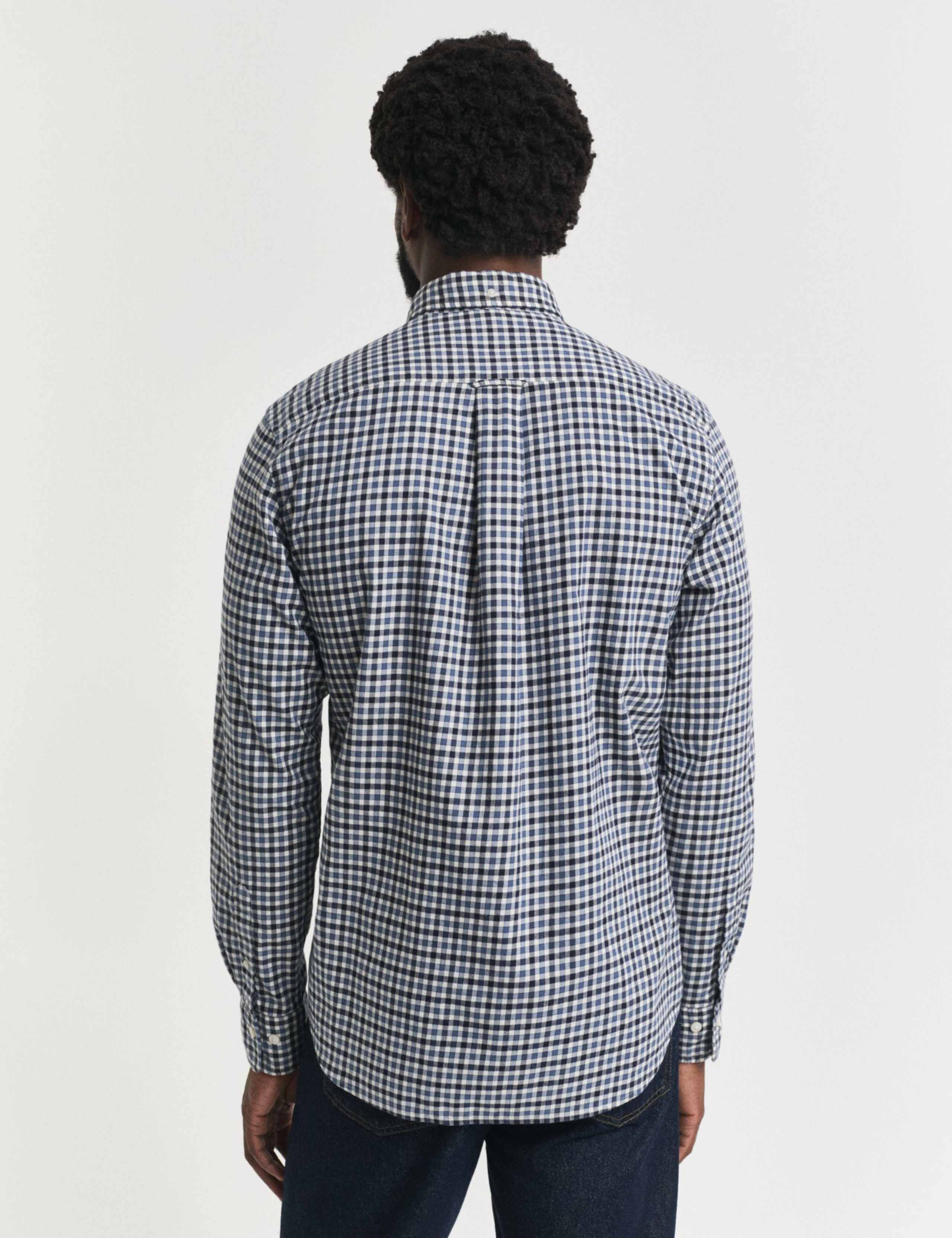 Regular Fit Pure Cotton Gingham Oxford Shirt 4 of 5