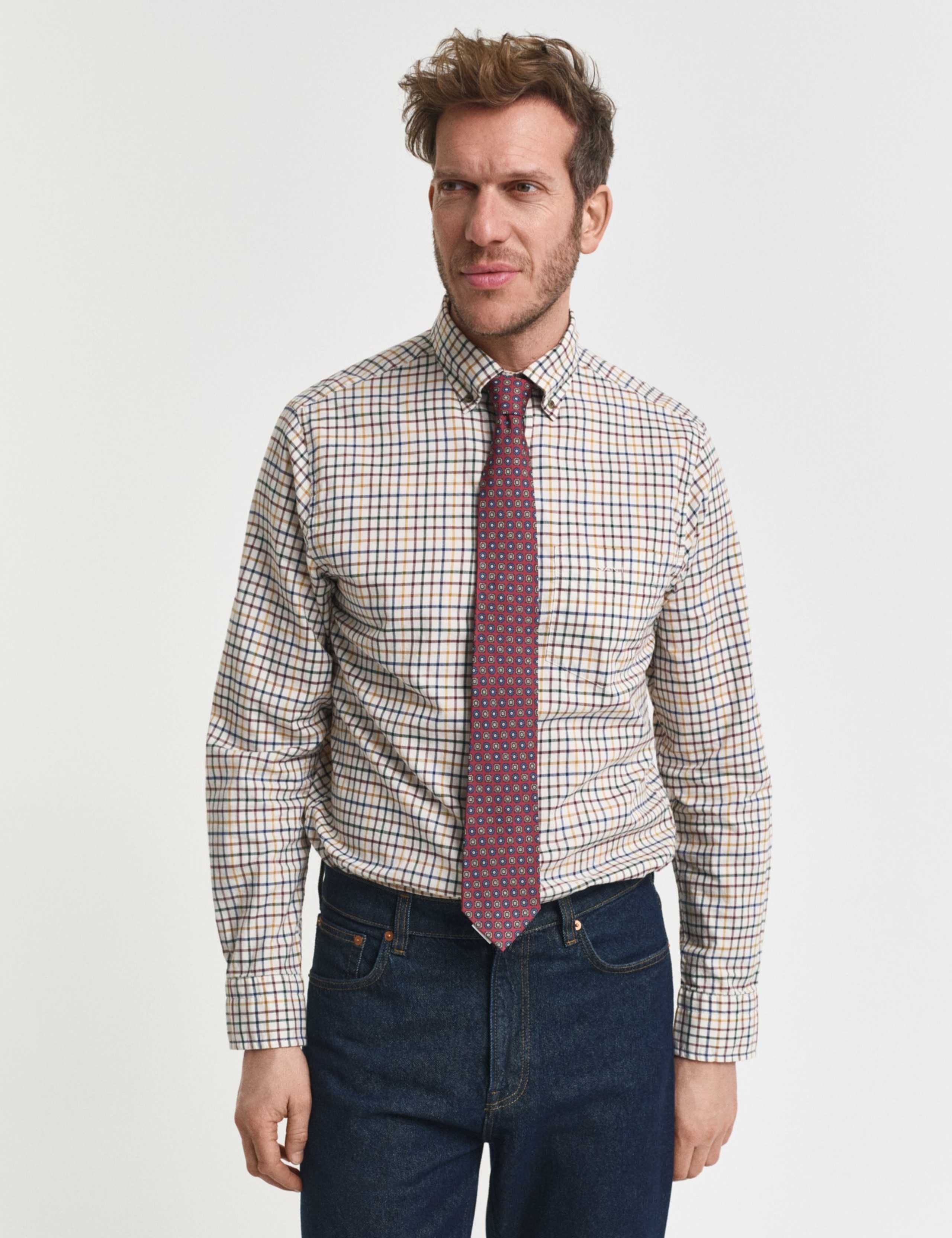 Regular Fit Pure Cotton Checked Oxford Shirt 3 of 5