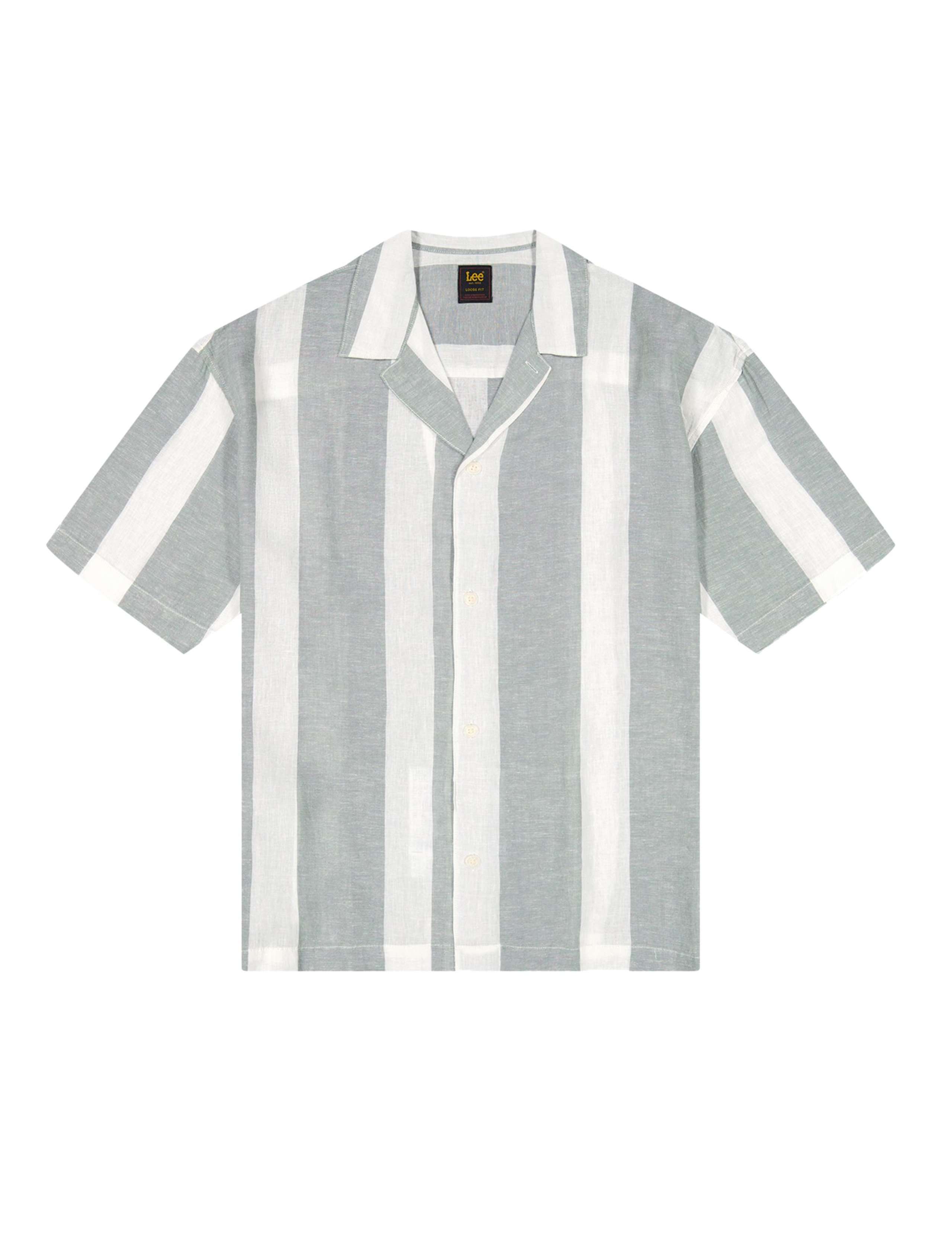 Regular Fit Linen Rich Striped Short Sleeve Shirt 2 of 6