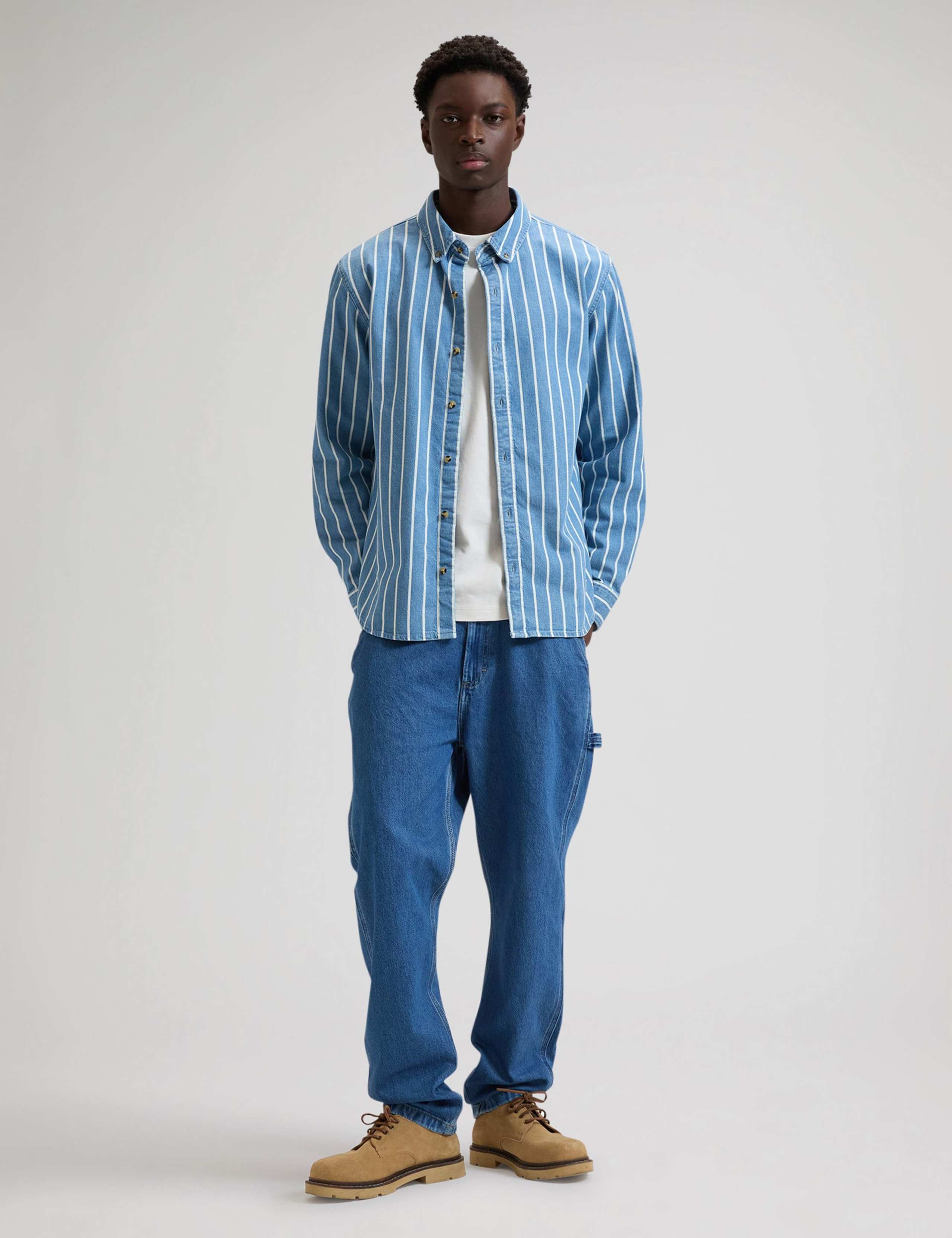 Regular Fit Striped Denim Shirt 3 of 6