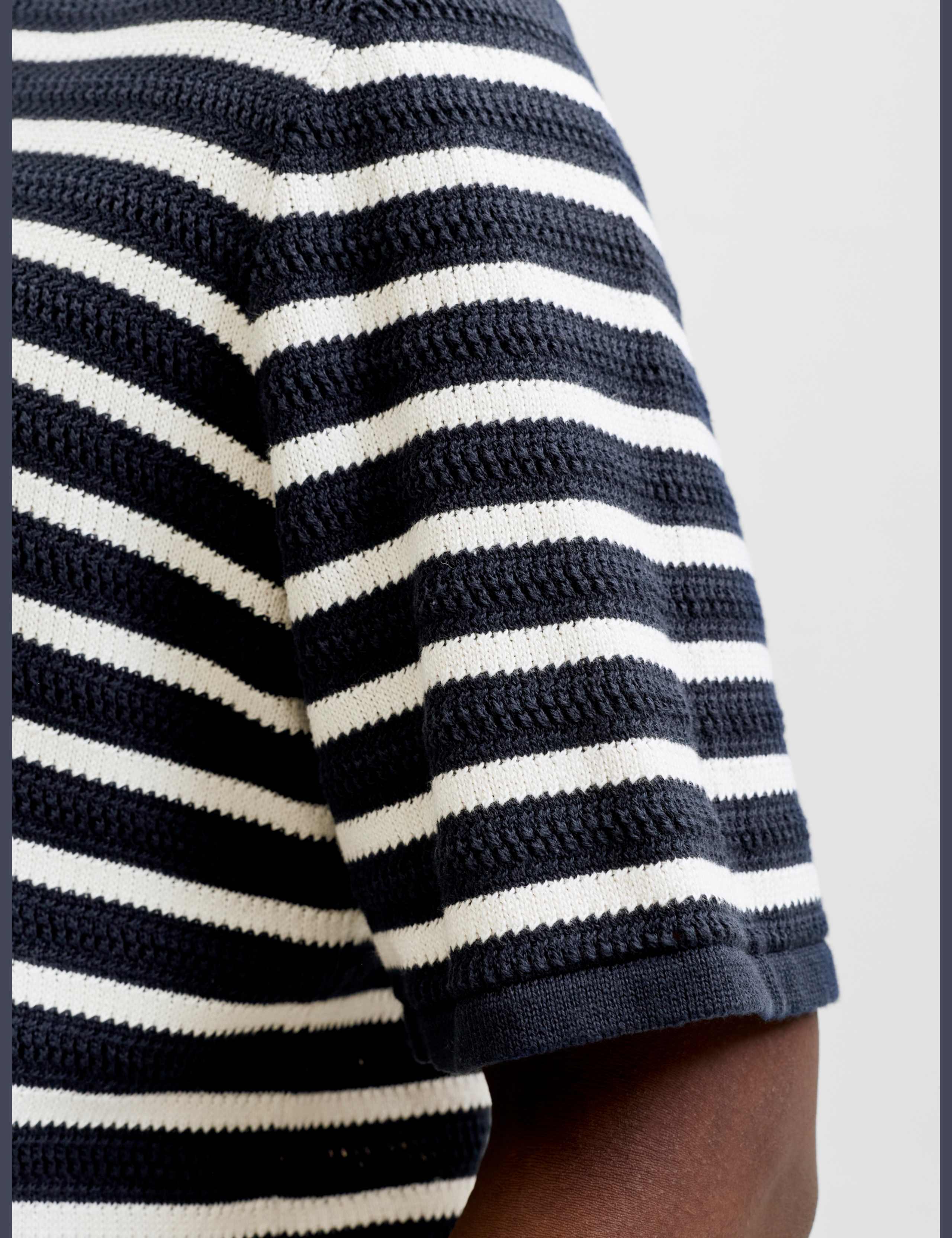 Pure Cotton Striped Knitted Polo Shirt 6 of 6