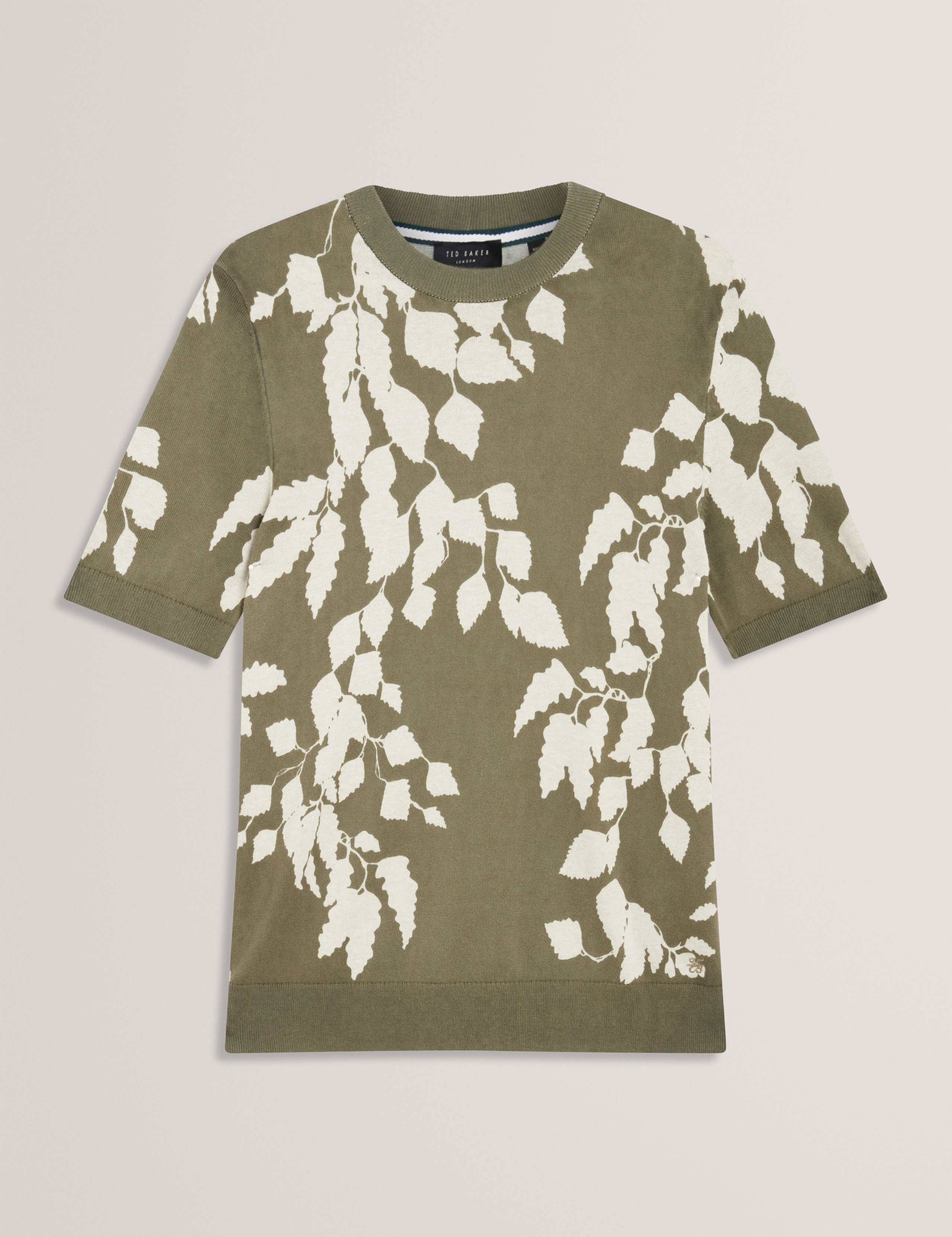 Pure Cotton Leaf Knitted T-Shirt 2 of 6