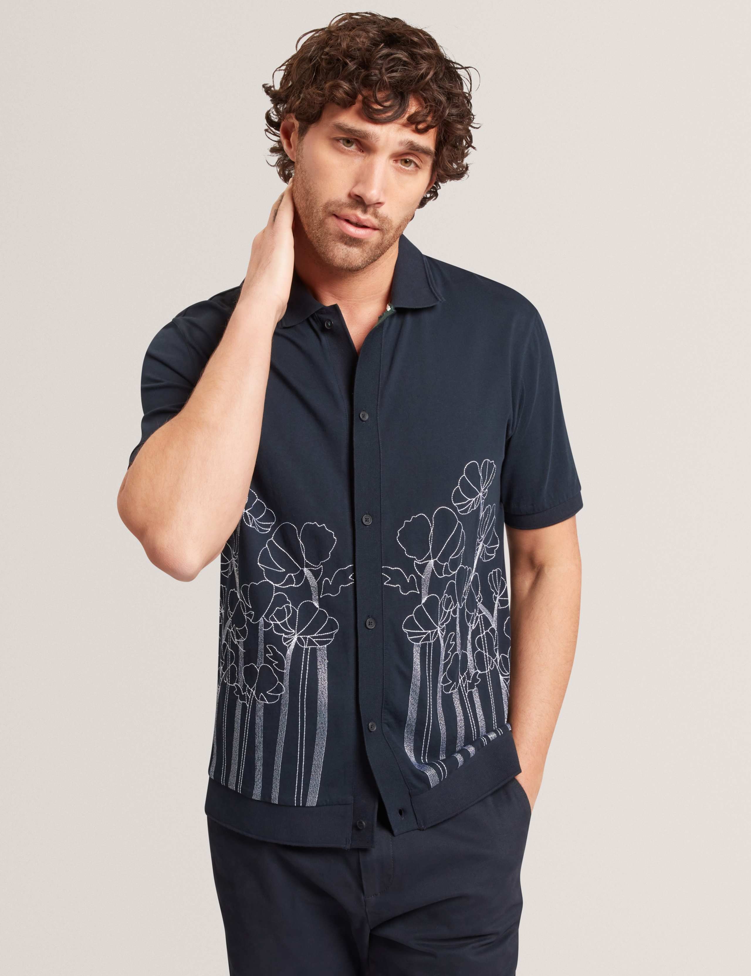 Pure Cotton Embroidered Short Sleeve Shirt 1 of 6