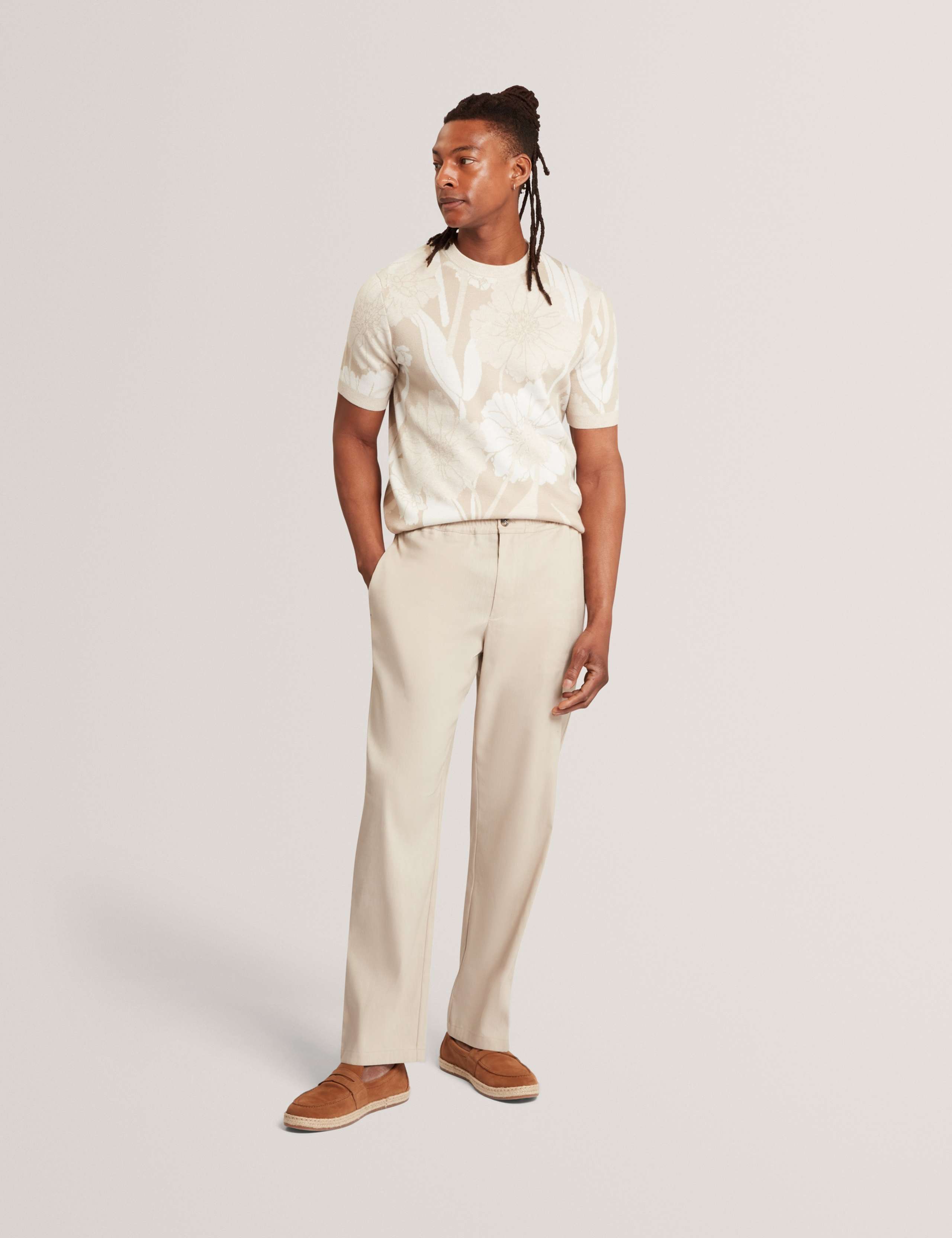 Relaxed Fit Linen Rich Elasticated Trousers 3 of 6