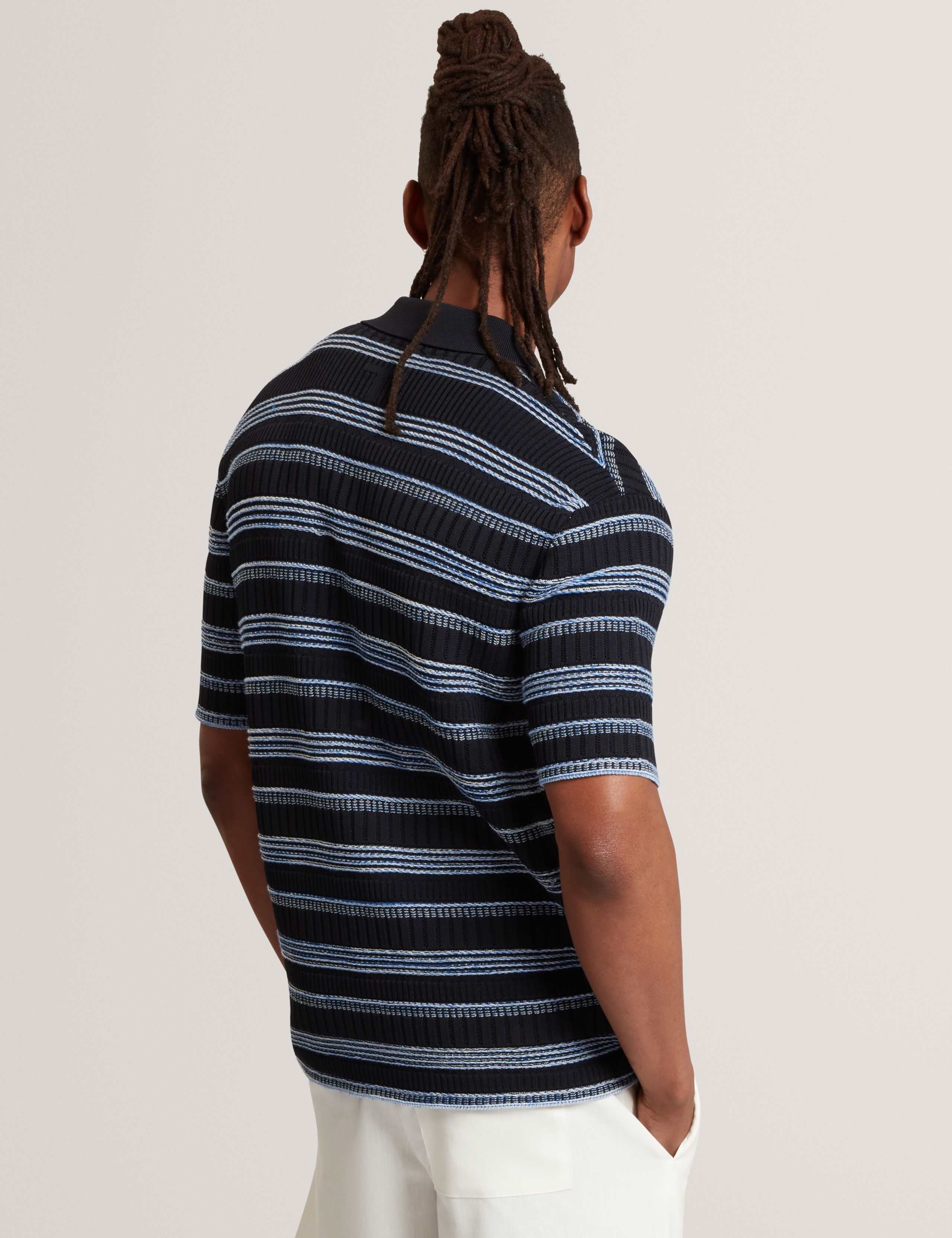 Pure Cotton Striped Short Sleeve Knitted Shirt 4 of 6