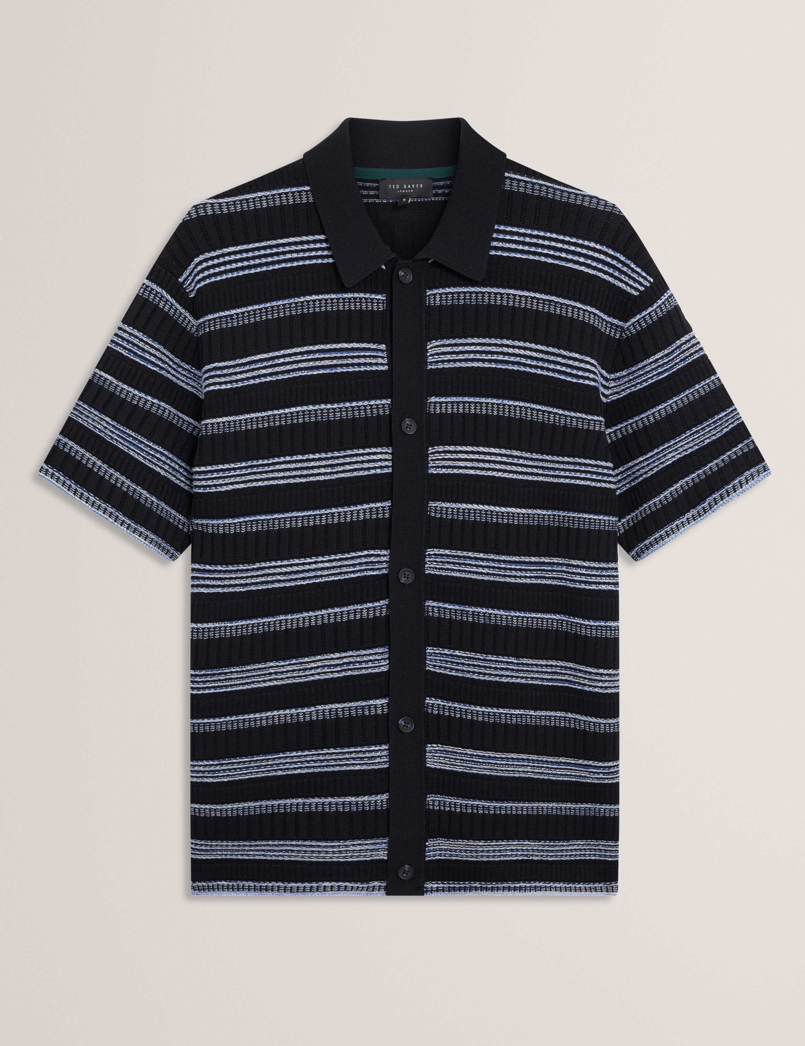 Pure Cotton Striped Short Sleeve Knitted Shirt 2 of 6