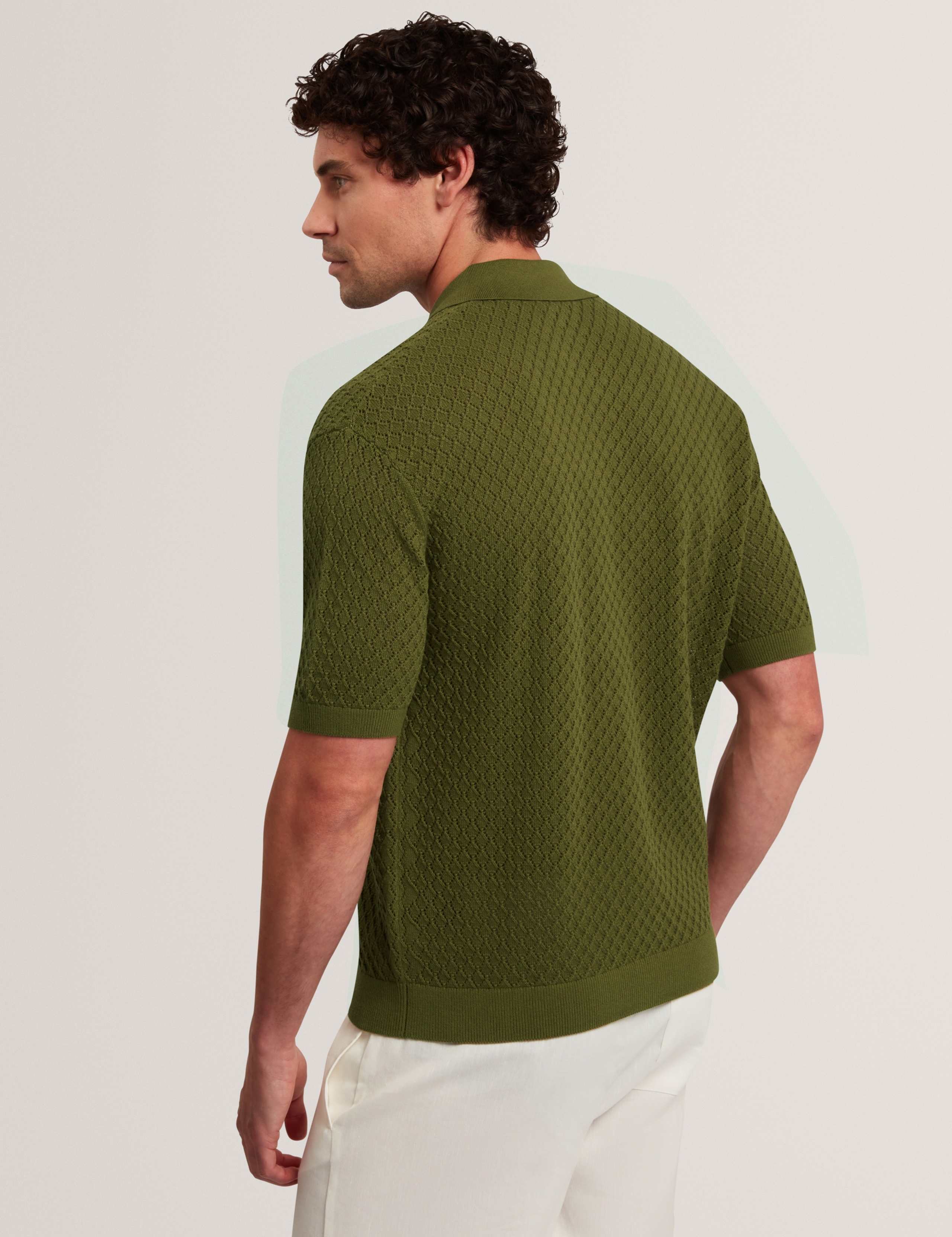 Pure Cotton Crochet Polo Shirt 4 of 7