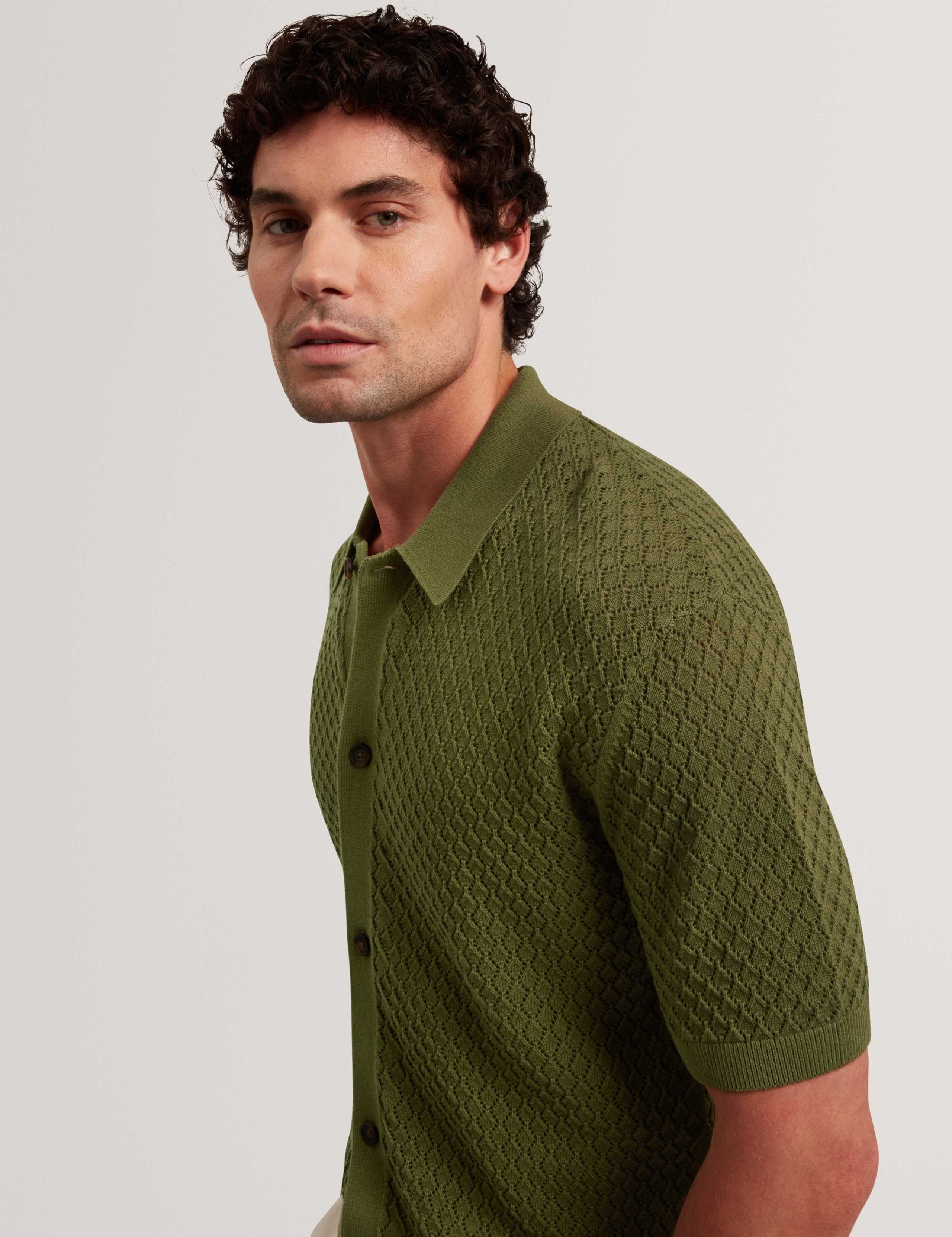 Pure Cotton Crochet Polo Shirt 5 of 7
