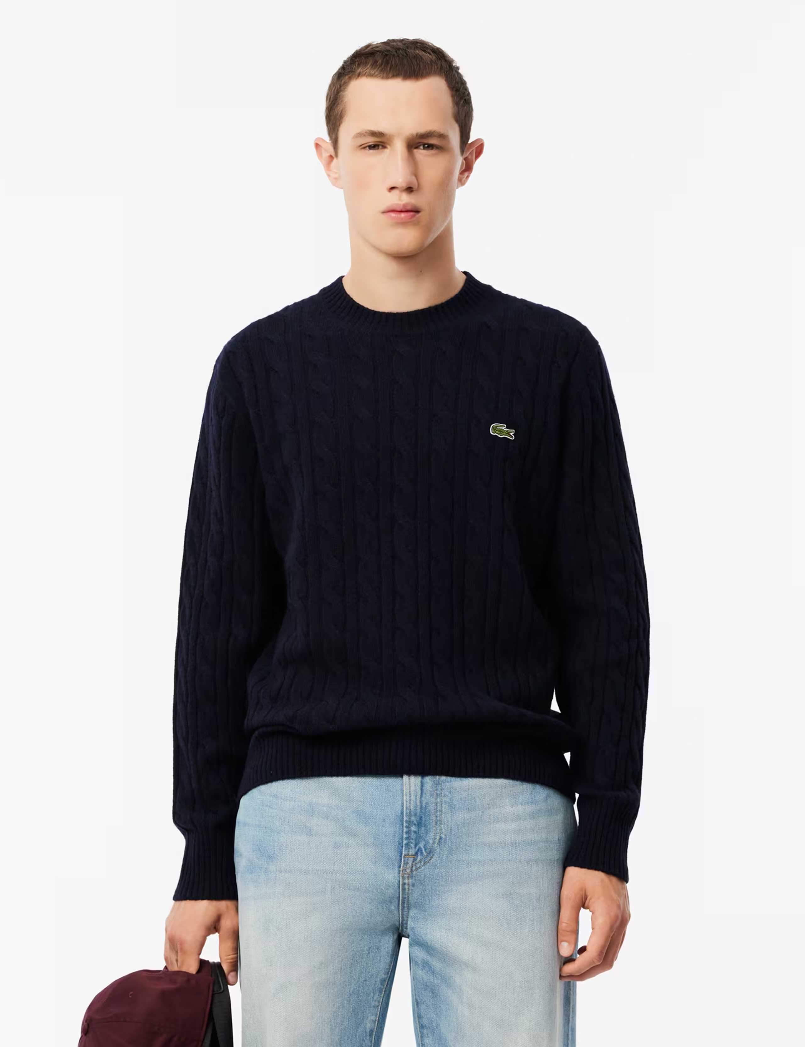 Pure Wool Cable Crew Neck Jumper 1 of 4