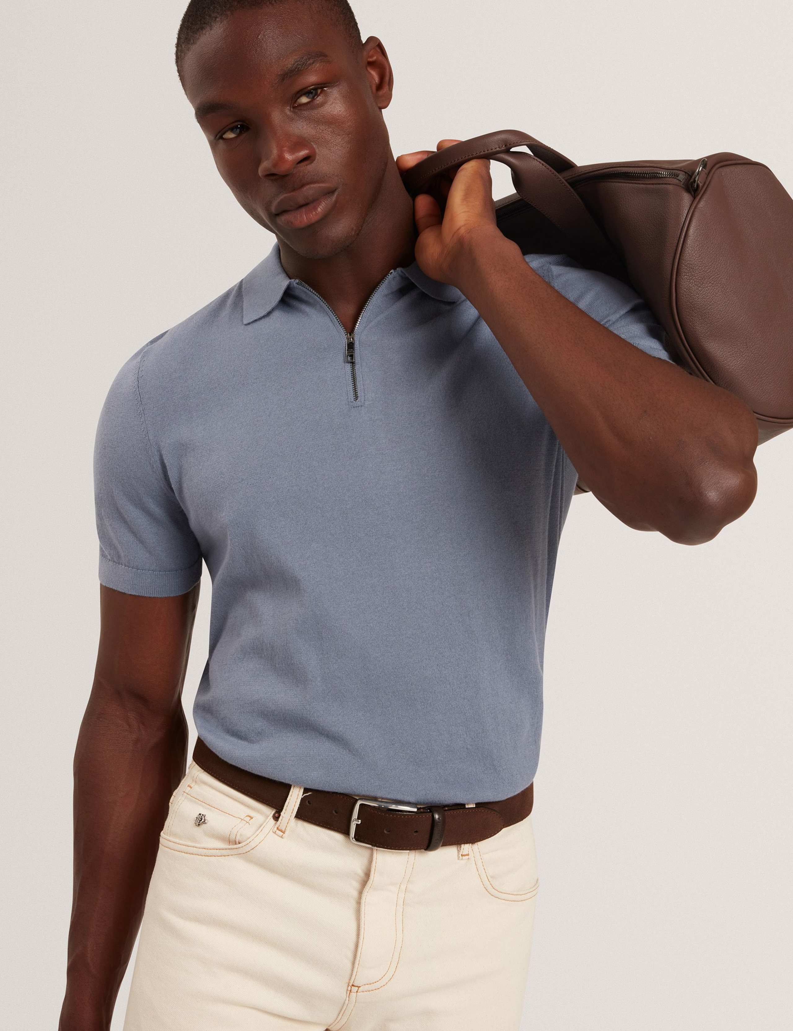 Givrans Lyocell Blend Knitted Polo Shirt 6 of 7