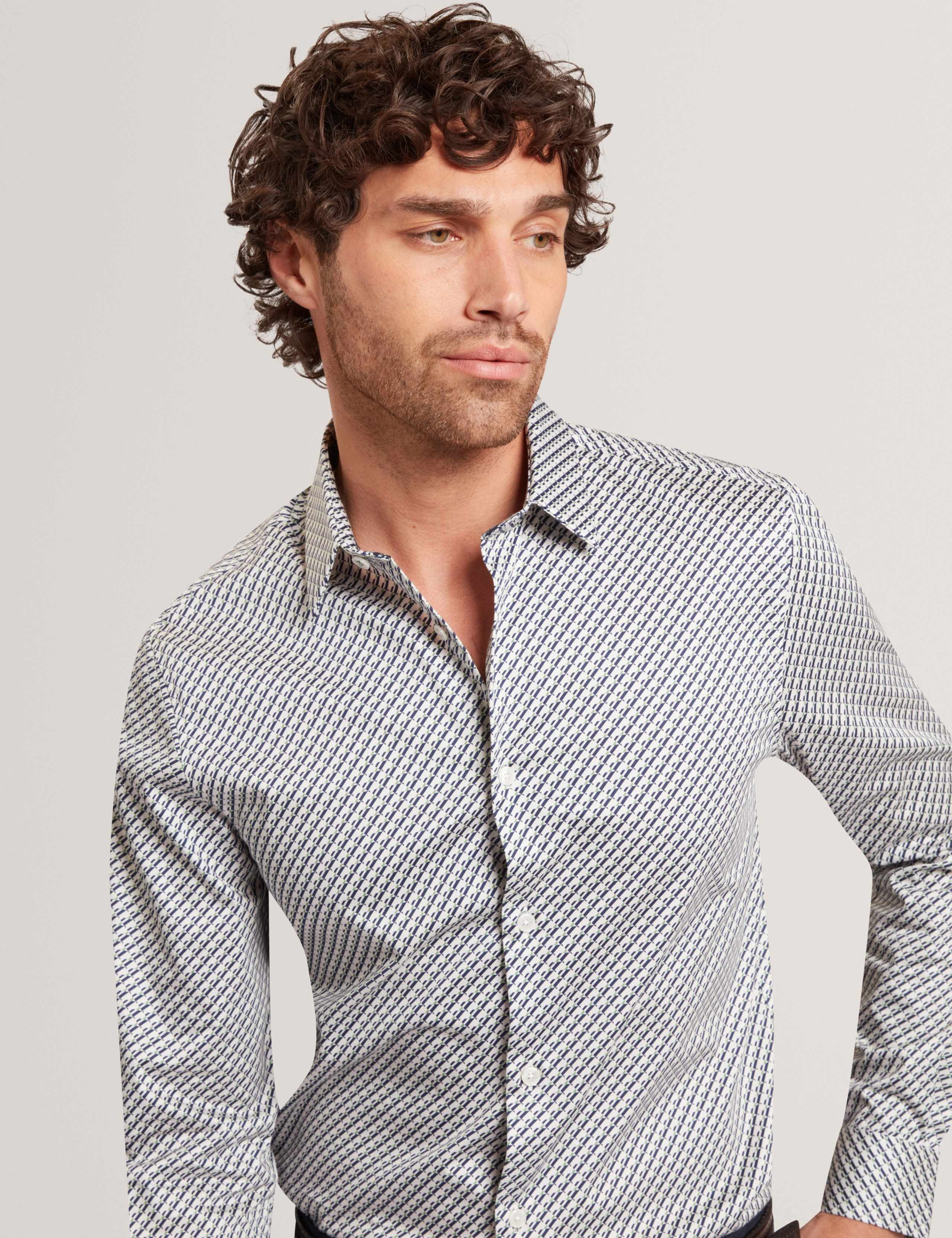 Slim Fit Cotton Rich Geometric Shirt 3 of 6