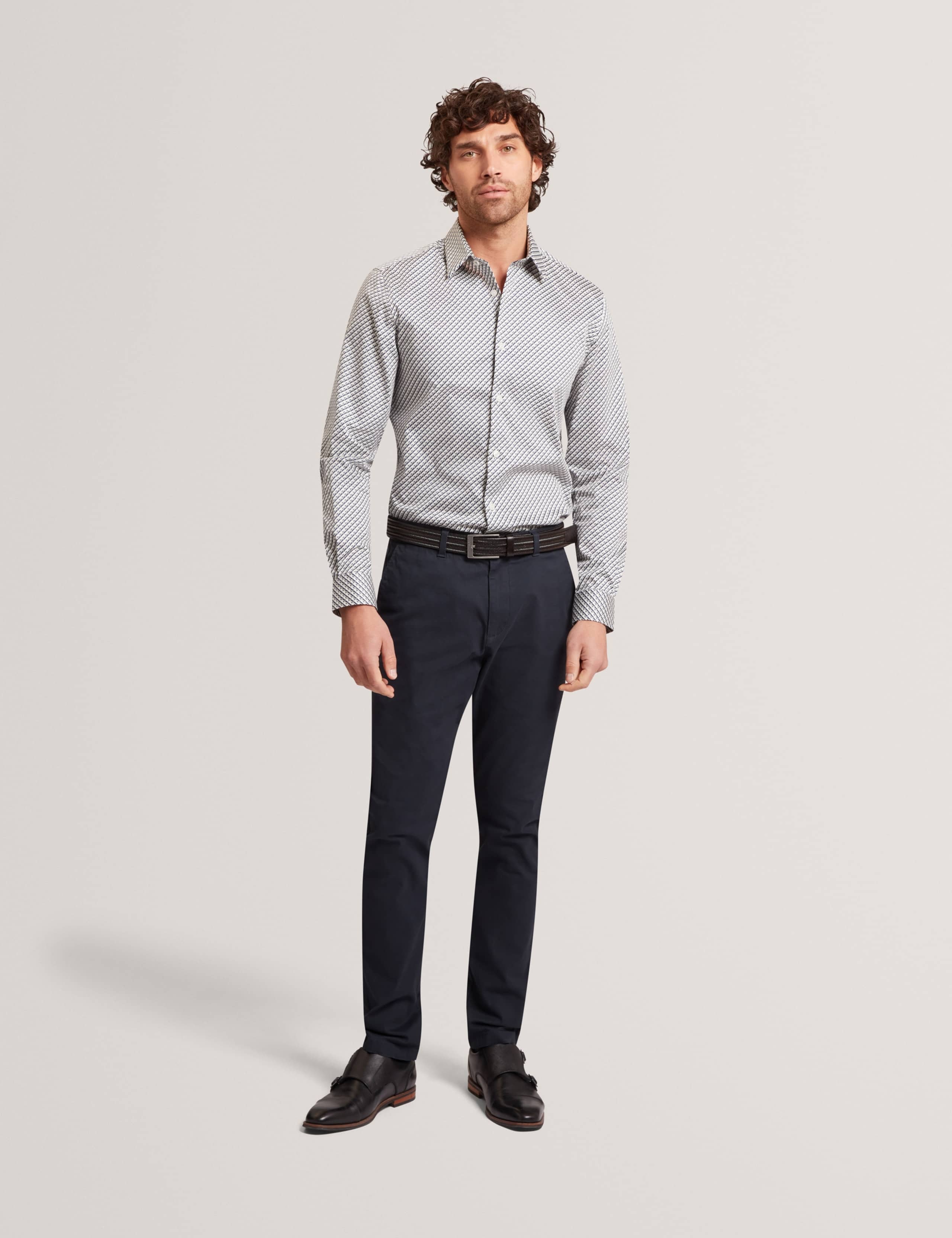 Slim Fit Cotton Rich Geometric Shirt 4 of 6
