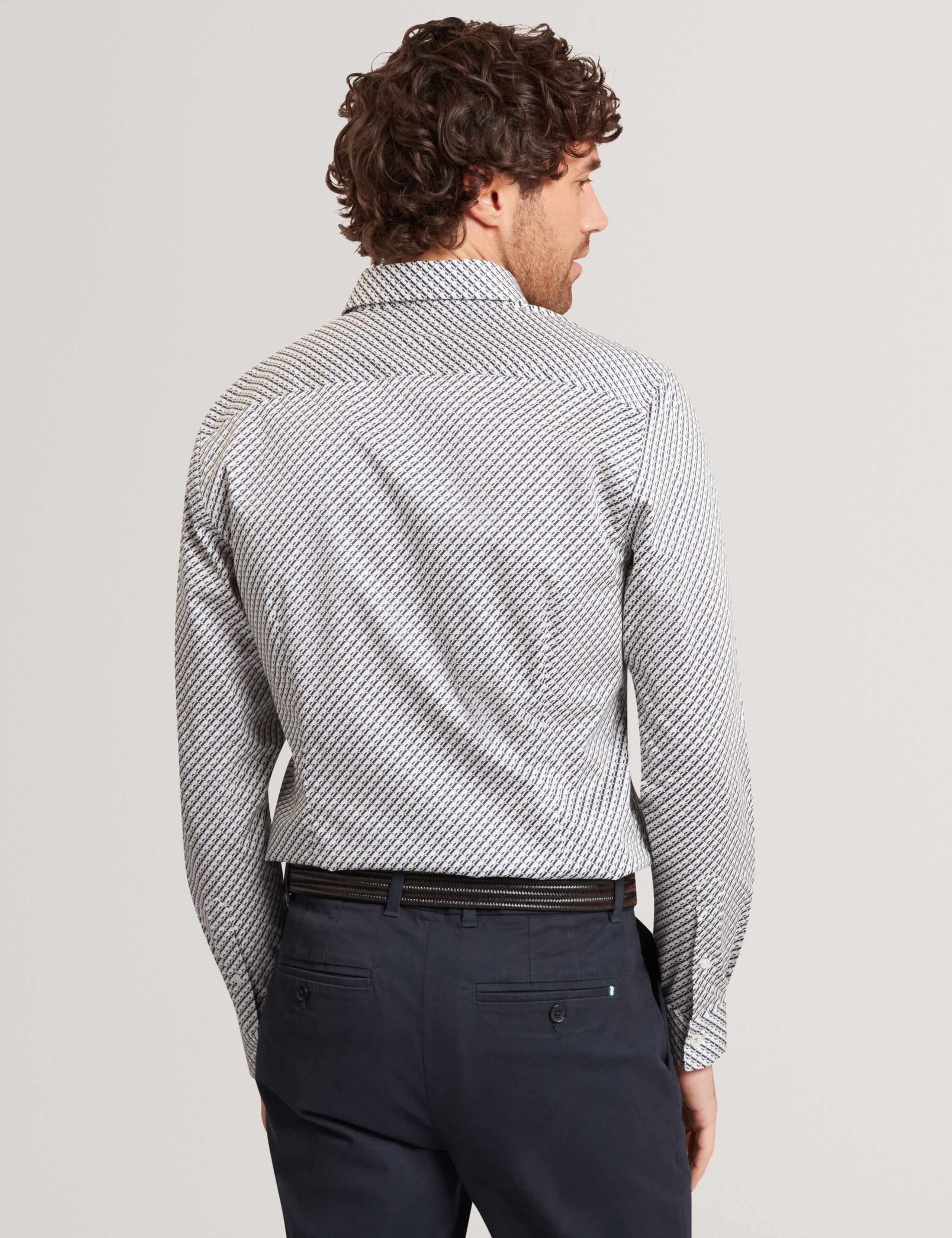 Slim Fit Cotton Rich Geometric Shirt 5 of 6