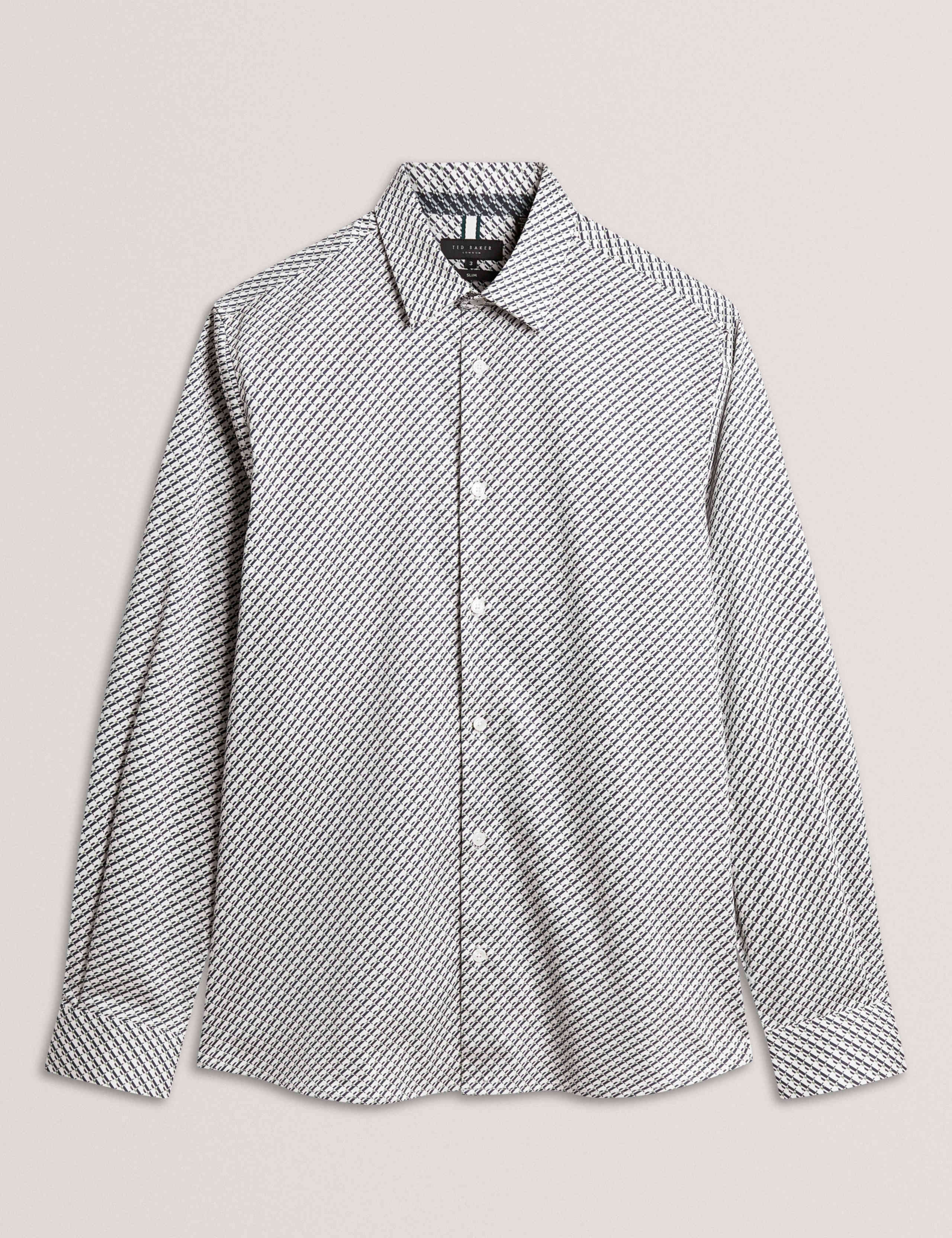 Slim Fit Cotton Rich Geometric Shirt 2 of 6