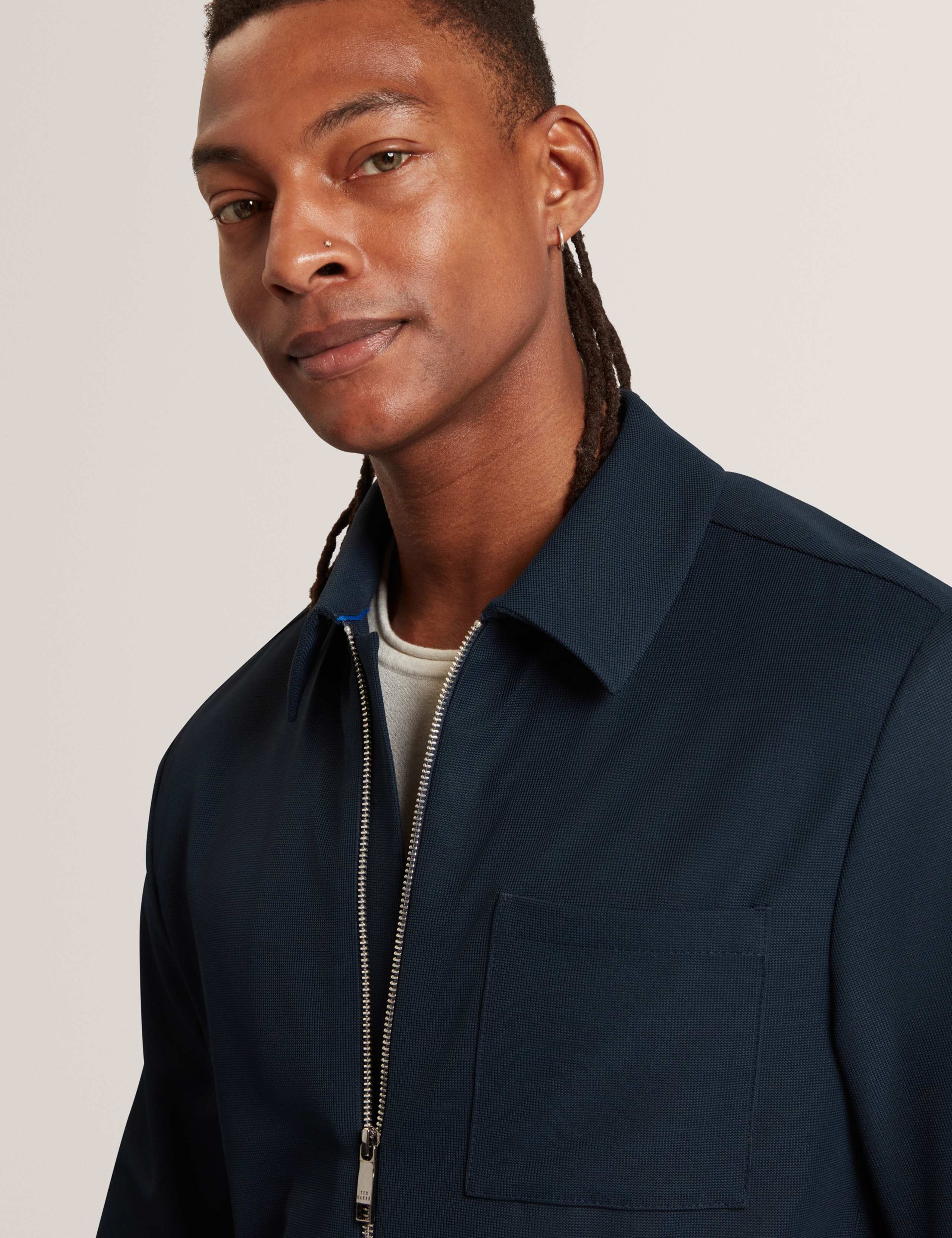 Regular Fit Waffle Zip Up Overshirt 3 of 6