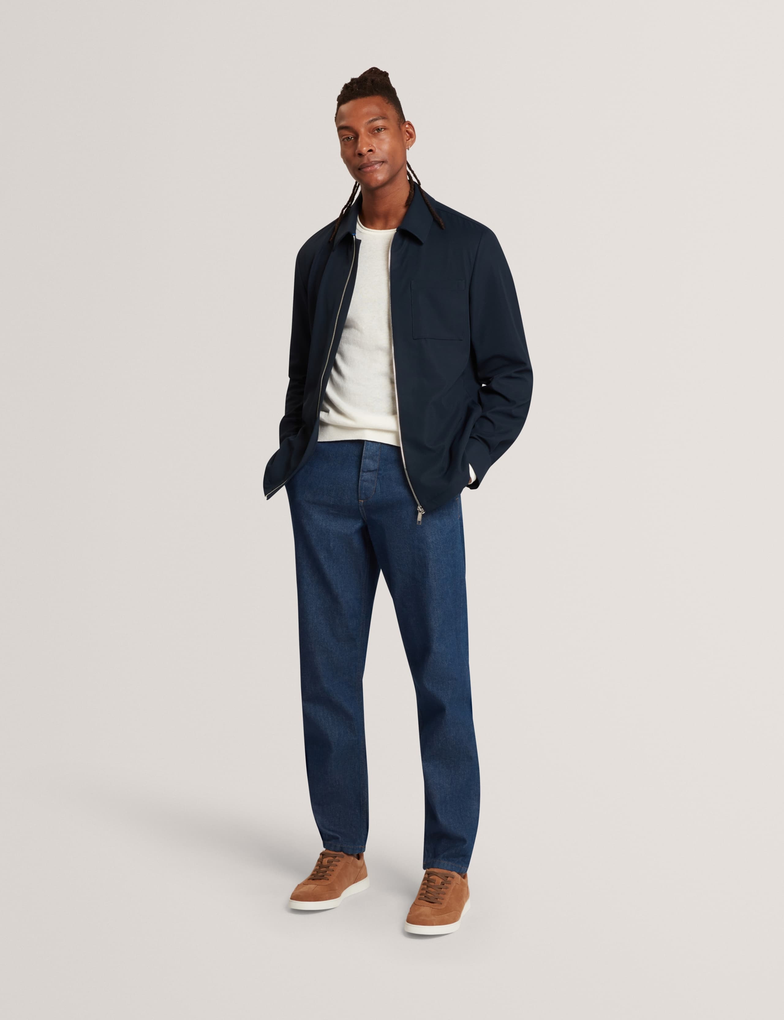 Regular Fit Waffle Zip Up Overshirt 5 of 6