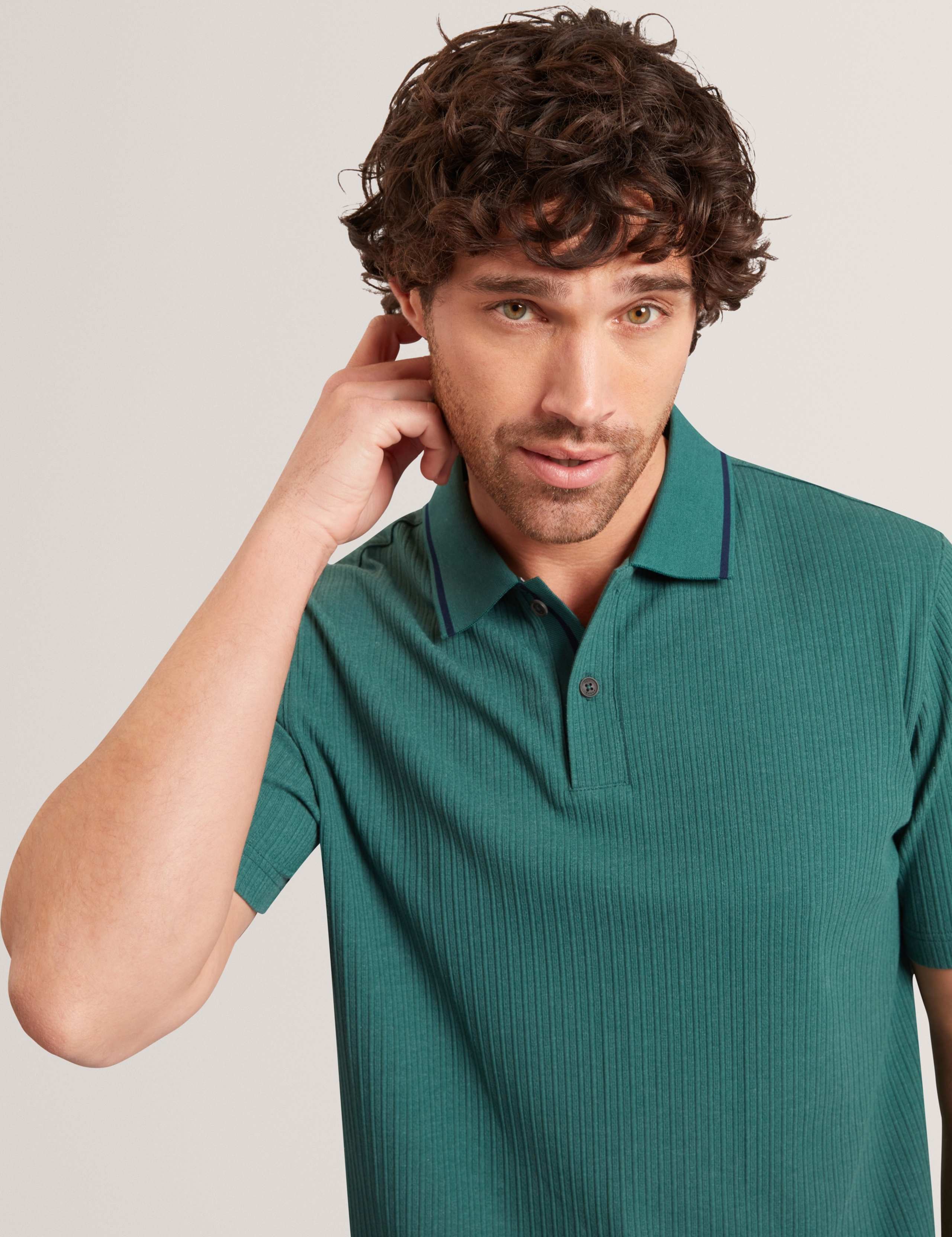 Cotton Rich Tipped Collar Polo Shirt 3 of 6