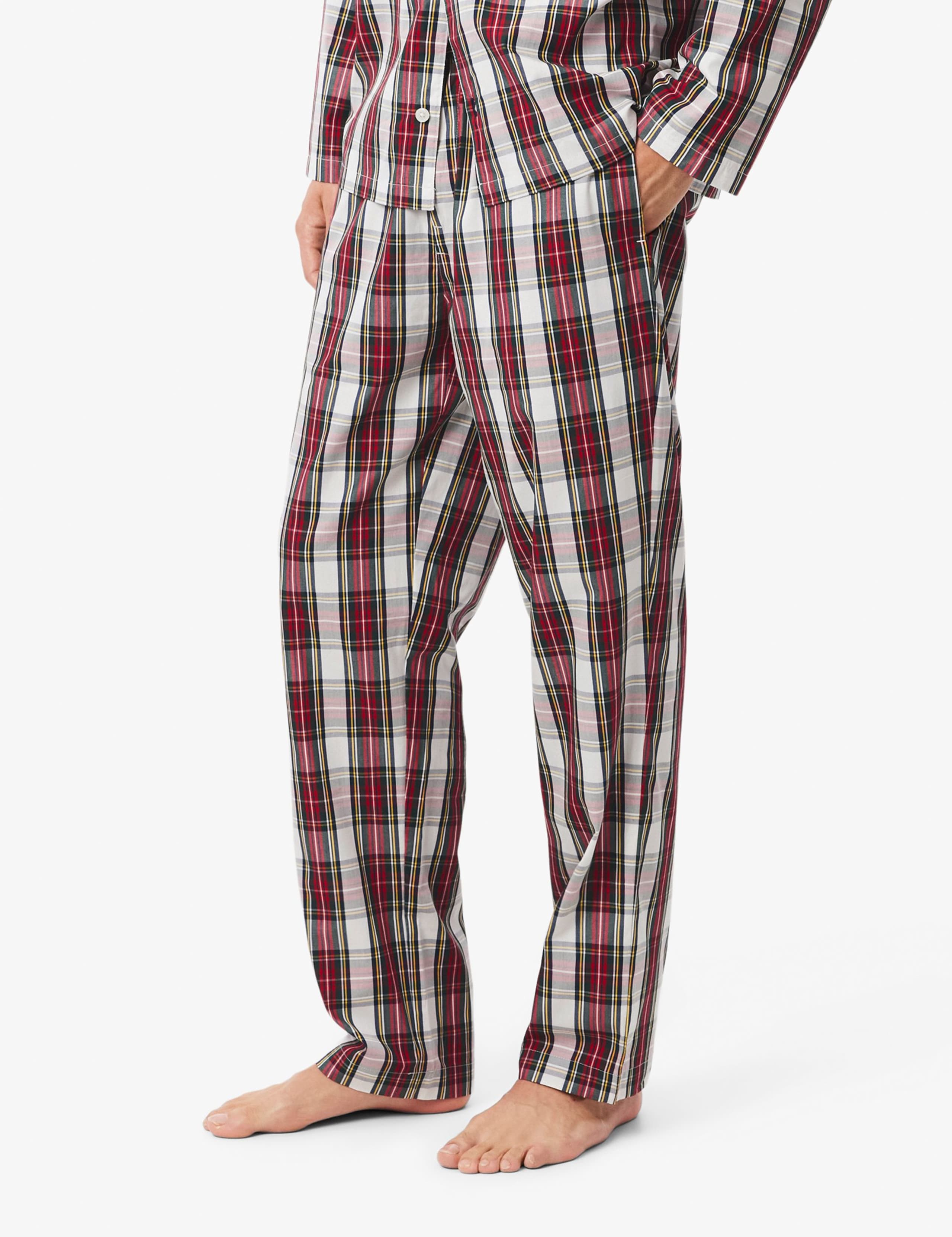 Pure Cotton Checked Pyjama Set 3 of 8