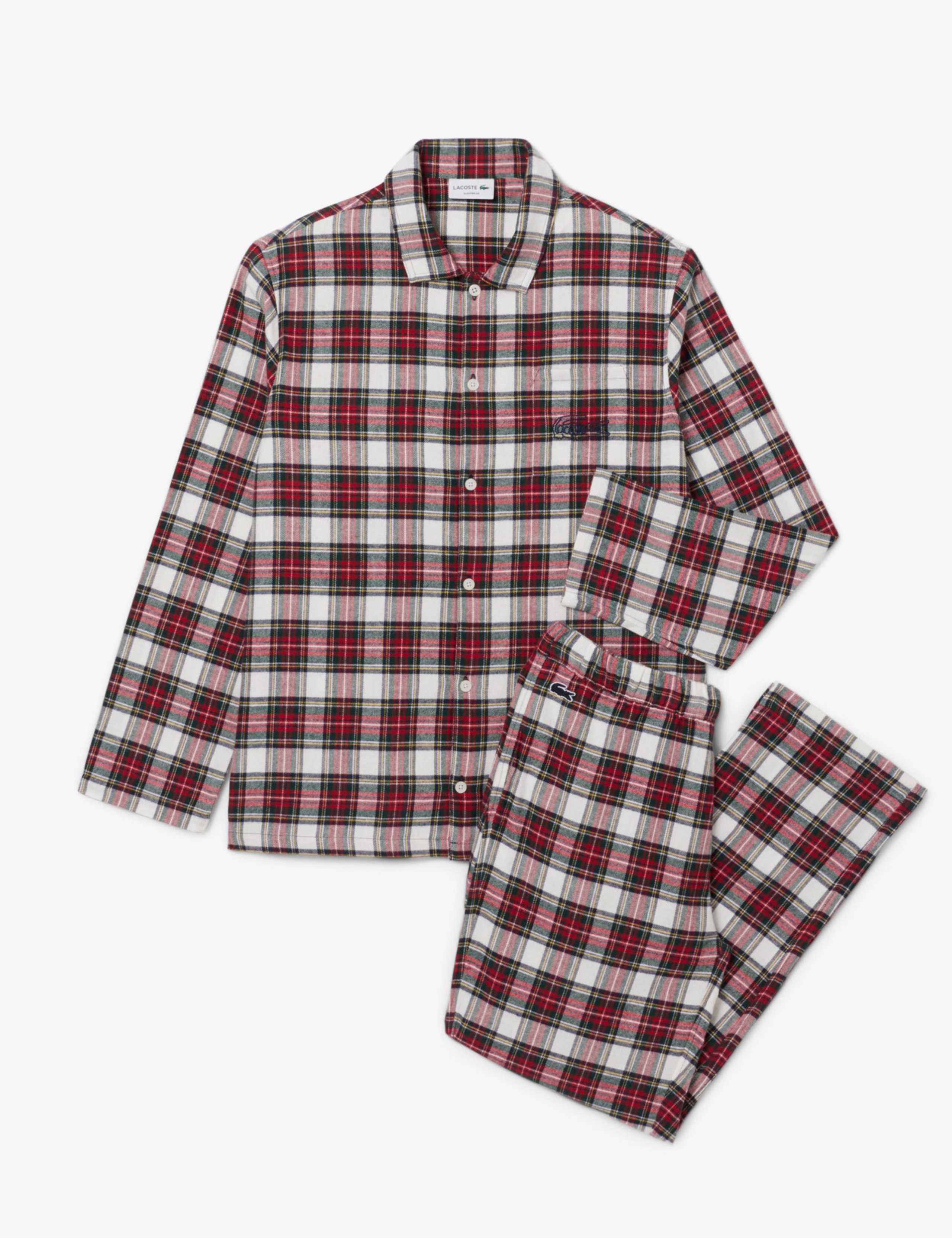 Pure Cotton Checked Pyjama Set 2 of 8
