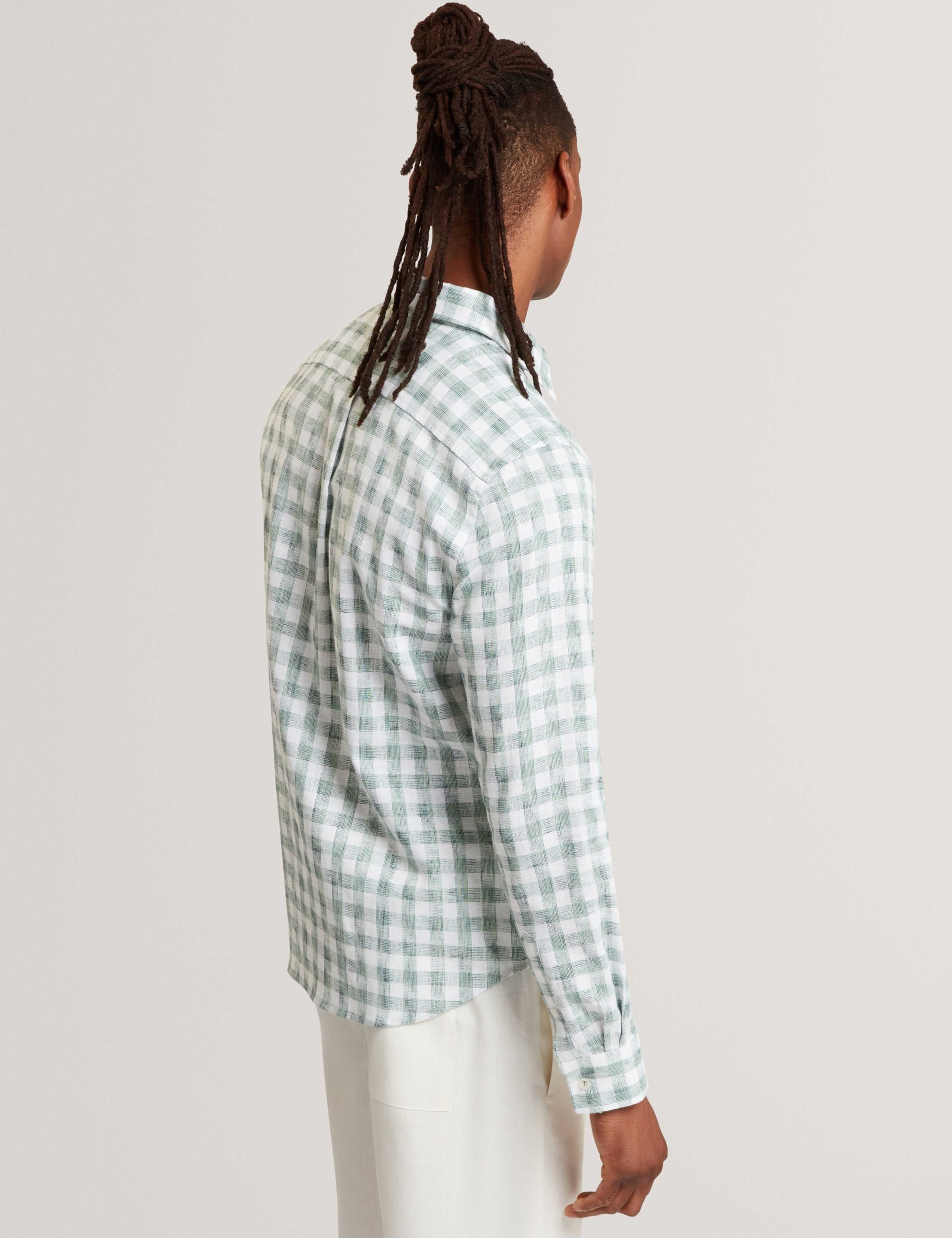 Regular Fit Cotton Rich Textured Check Shirt 5 of 6