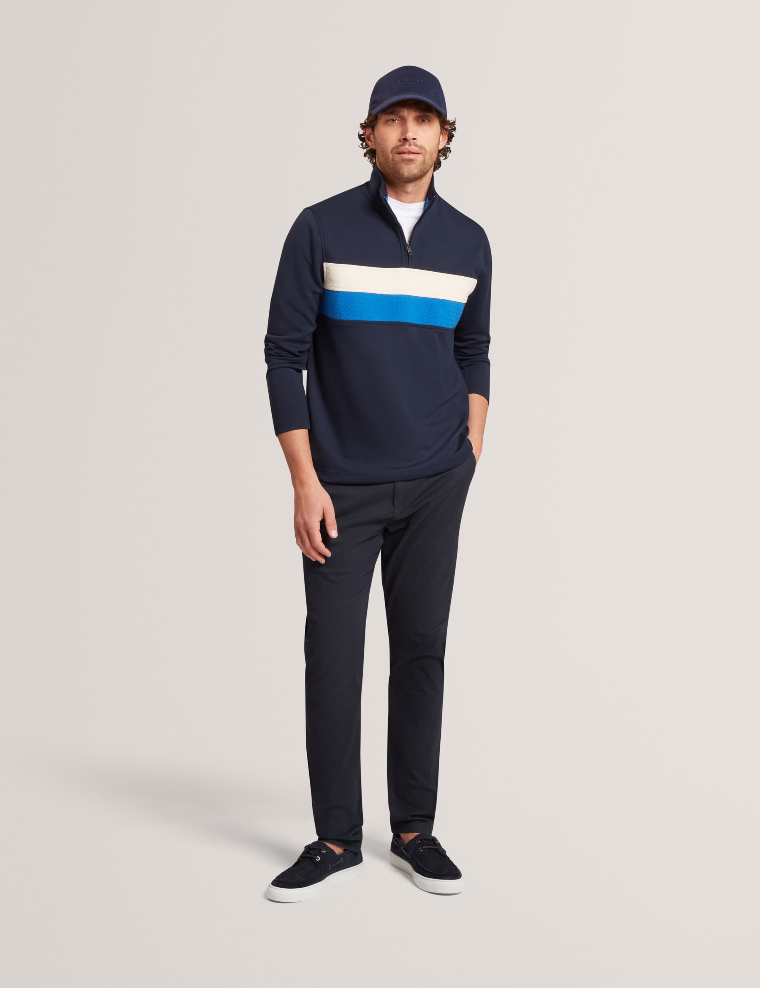 Modal Blend Jersey Striped Half Zip Sweatshirt 4 of 6