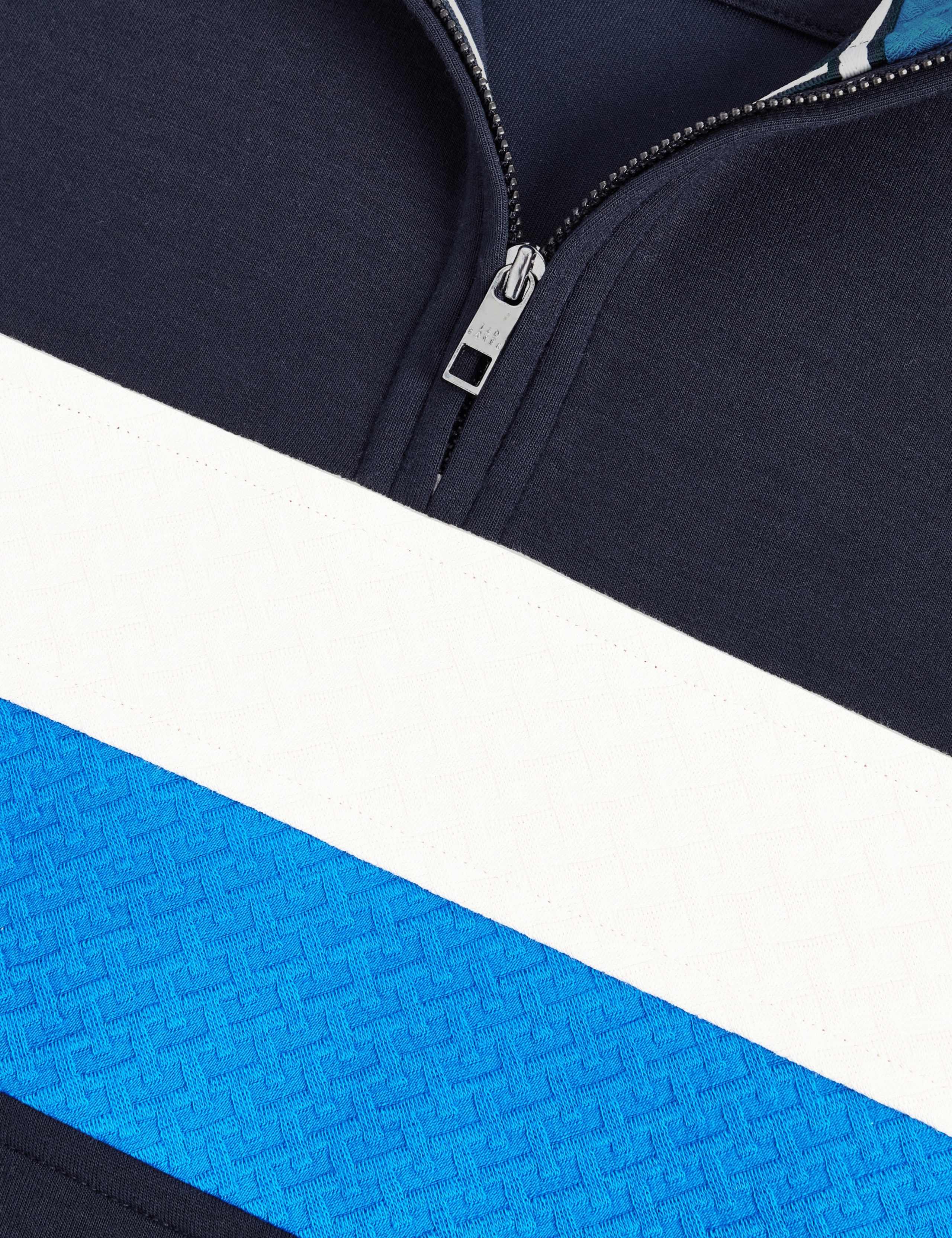Modal Blend Jersey Striped Half Zip Sweatshirt 6 of 6