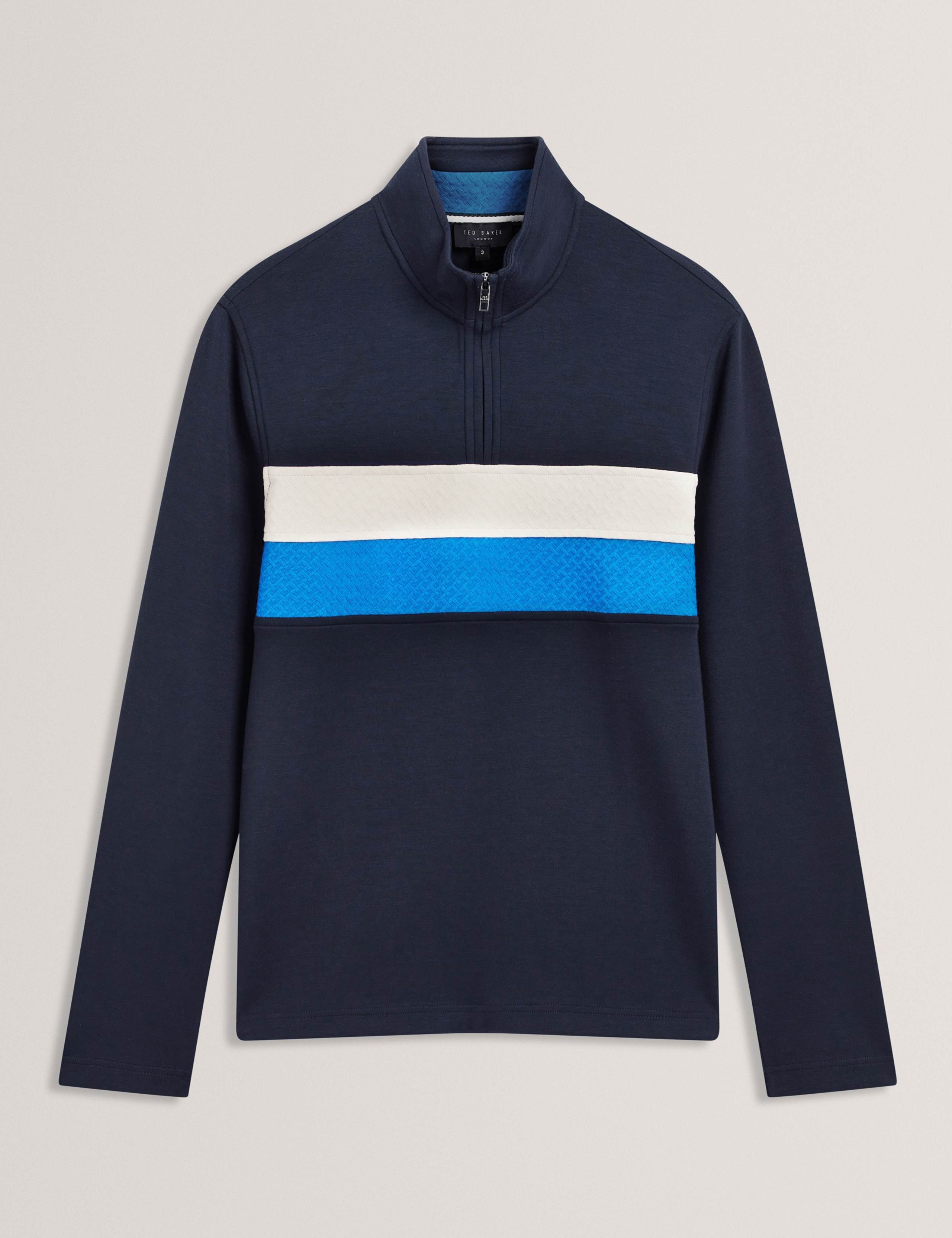 Modal Blend Jersey Striped Half Zip Sweatshirt 2 of 6
