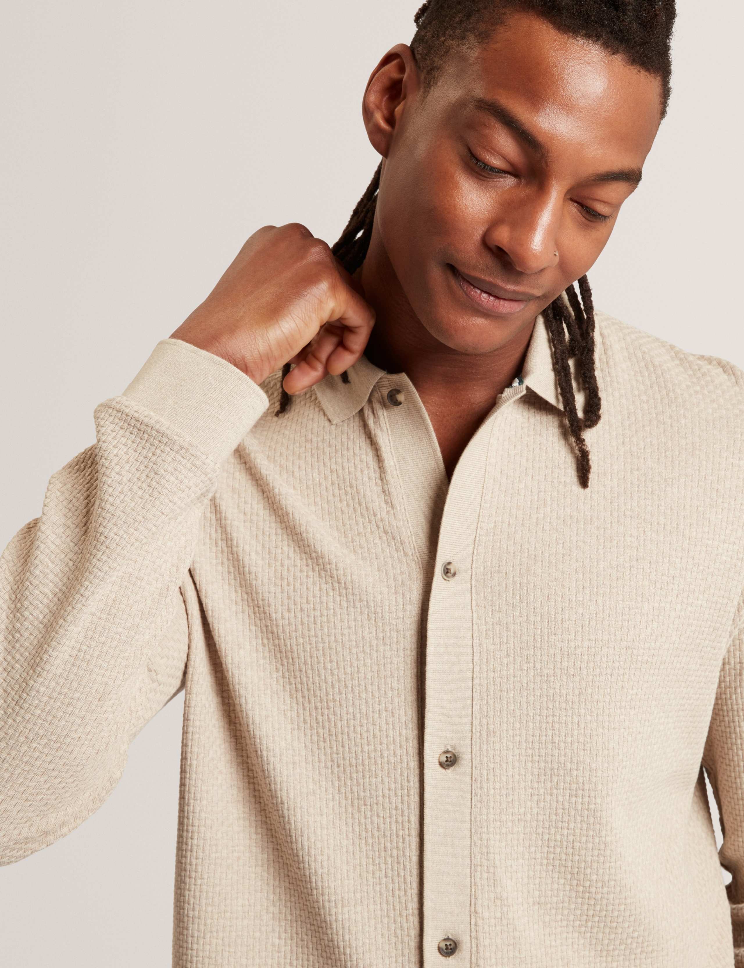 Pure Cotton Knitted Long Sleeve Polo Shirt 3 of 6