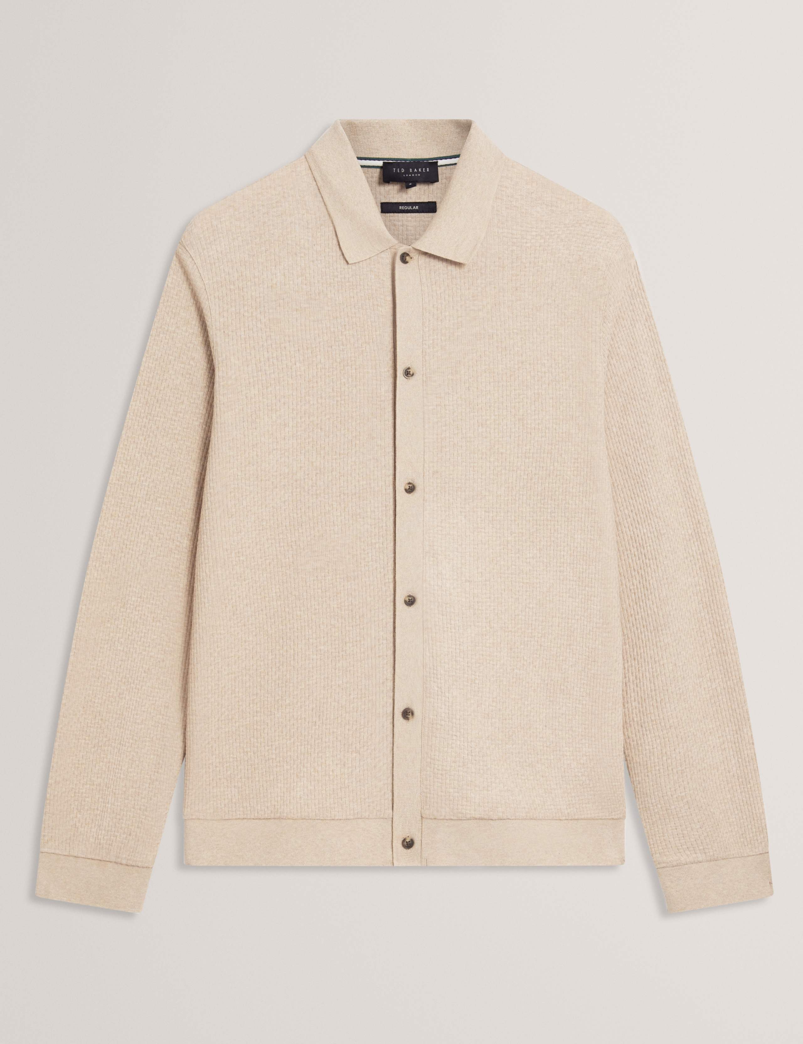 Pure Cotton Knitted Long Sleeve Polo Shirt 2 of 6